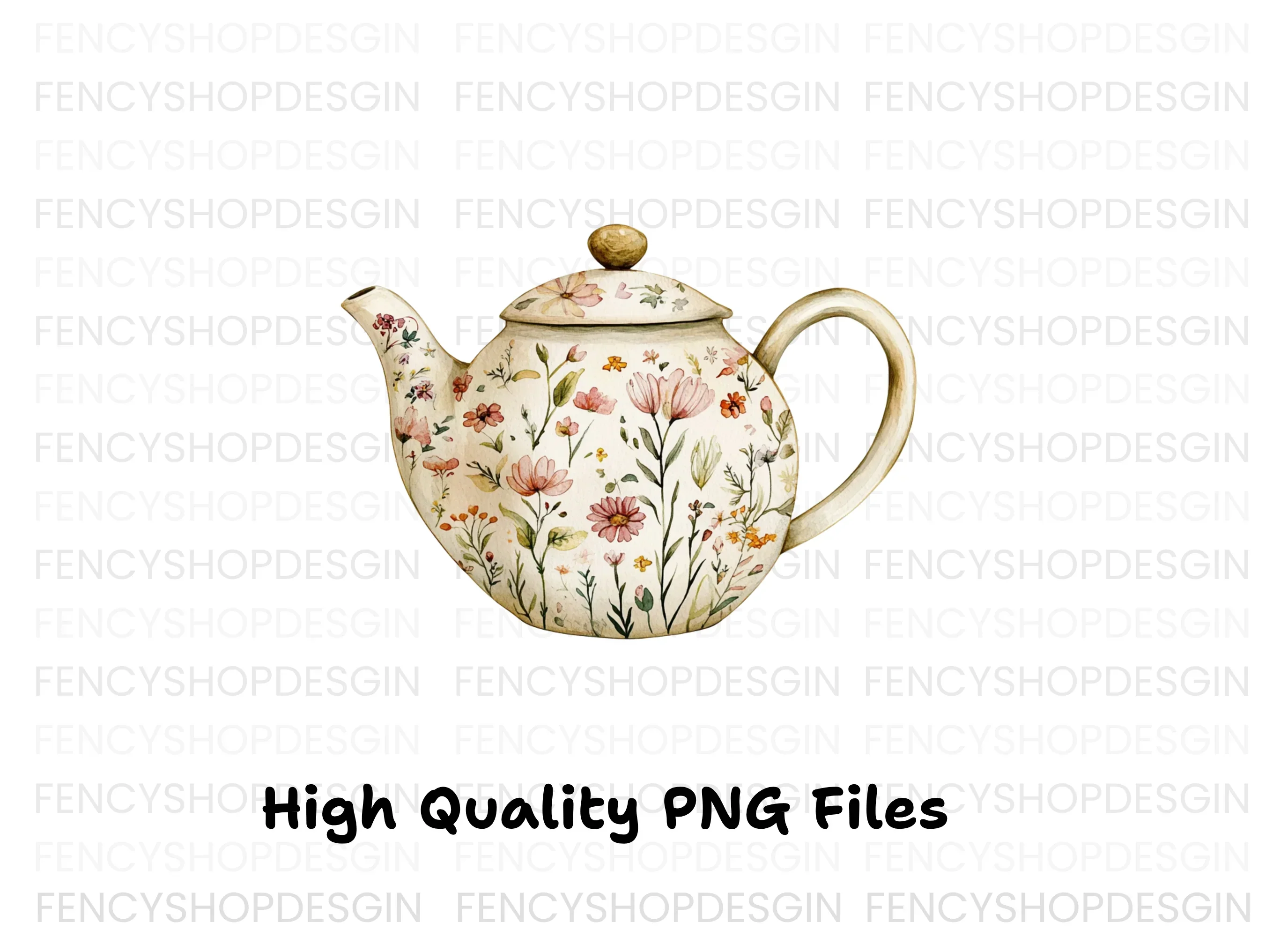 Floral Teapots Clipart Bundle - Image 3