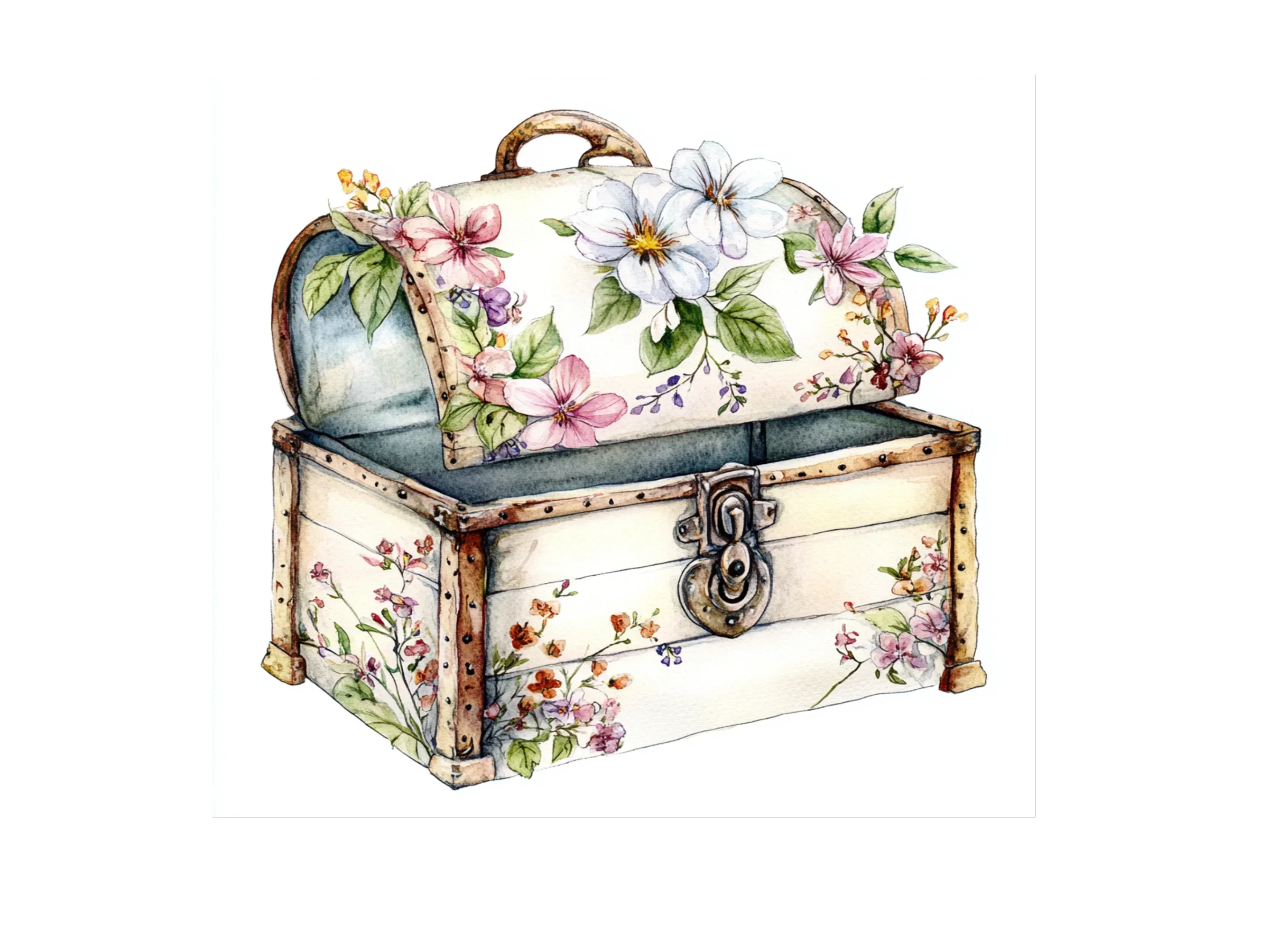 Floral Treasure Chest Clipart Bundle - Image 2