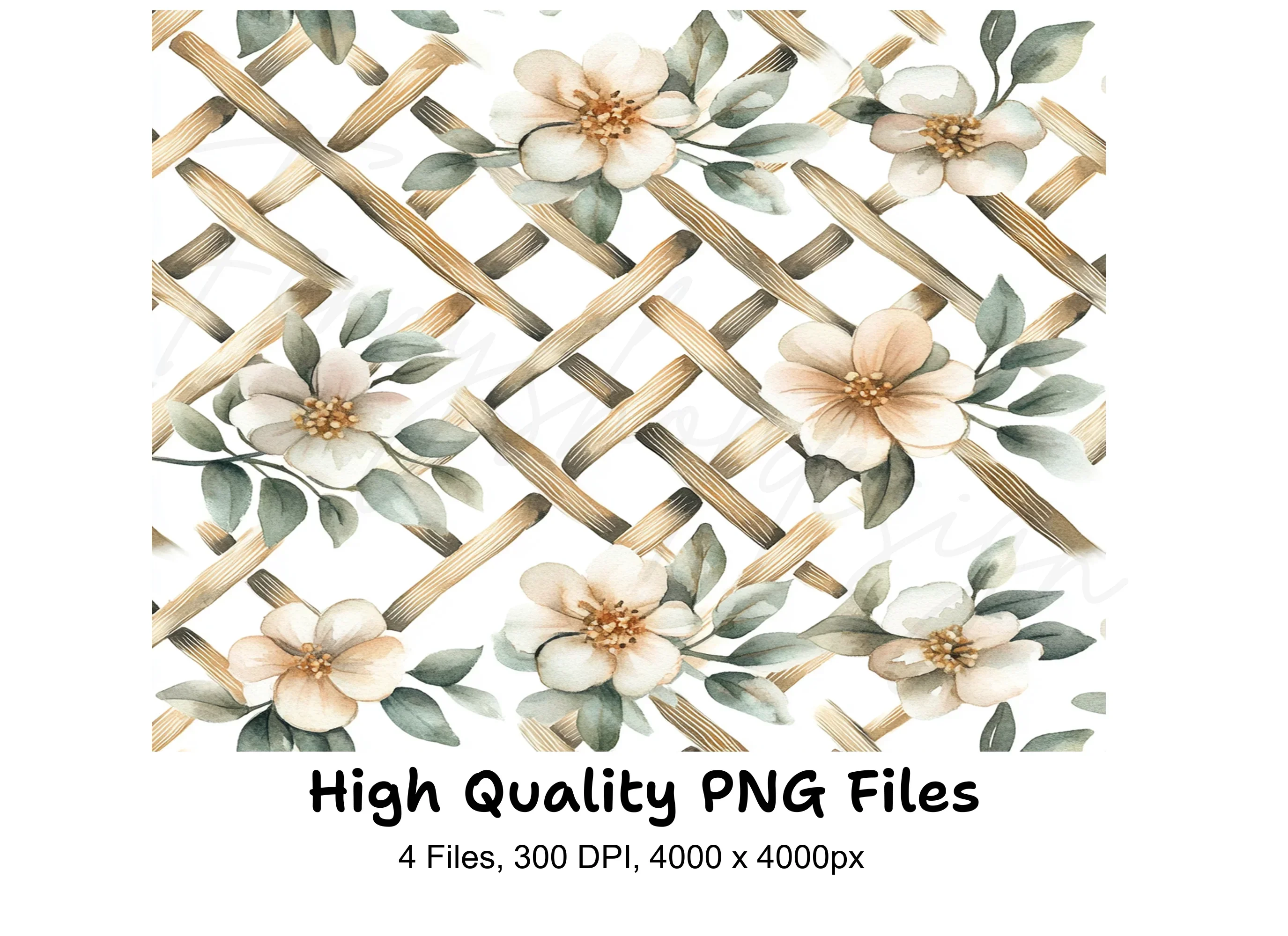 Floral Trellis Pattern Clipart Bundle