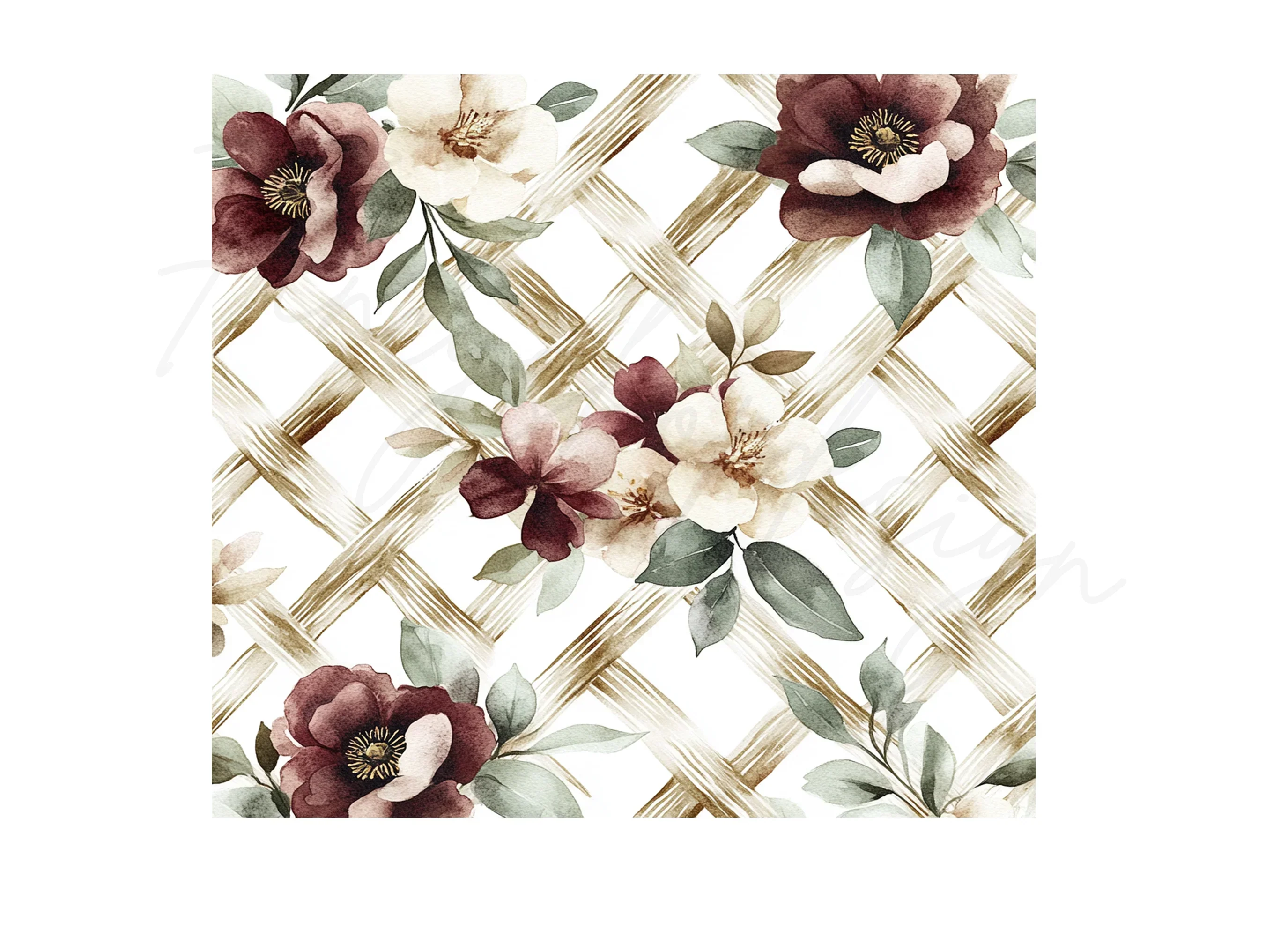 Floral Trellis Pattern Clipart Bundle - Image 2
