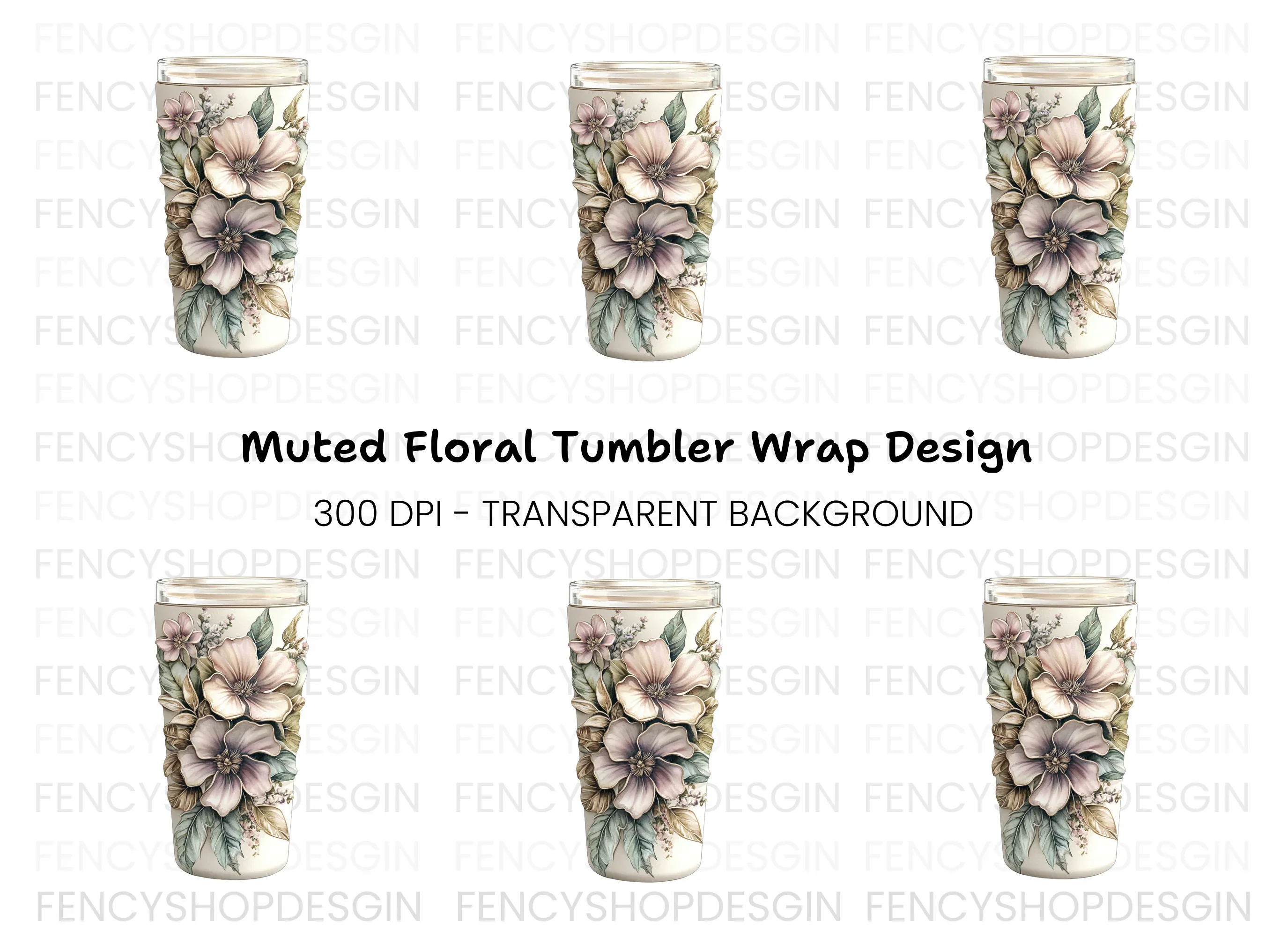 Floral Tumbler Clipart Bundle