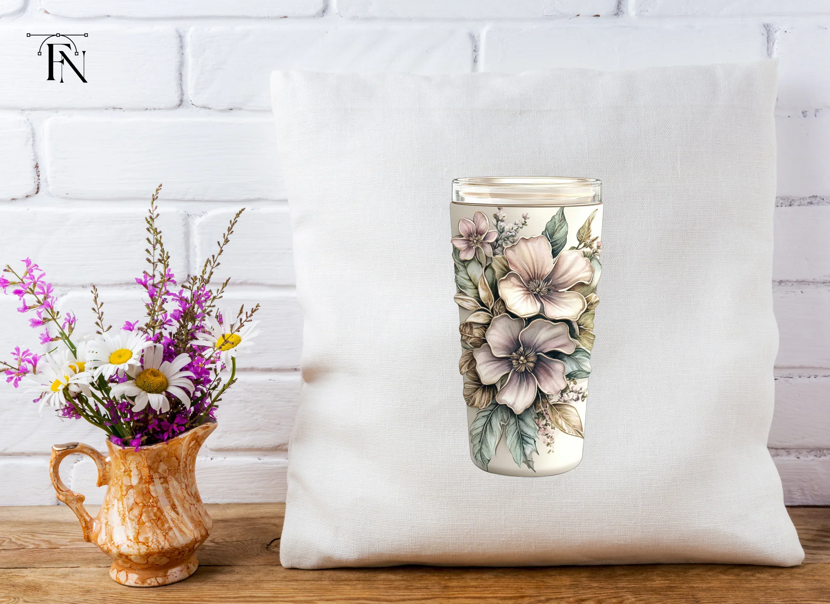 Floral Tumbler Clipart Bundle - Image 3