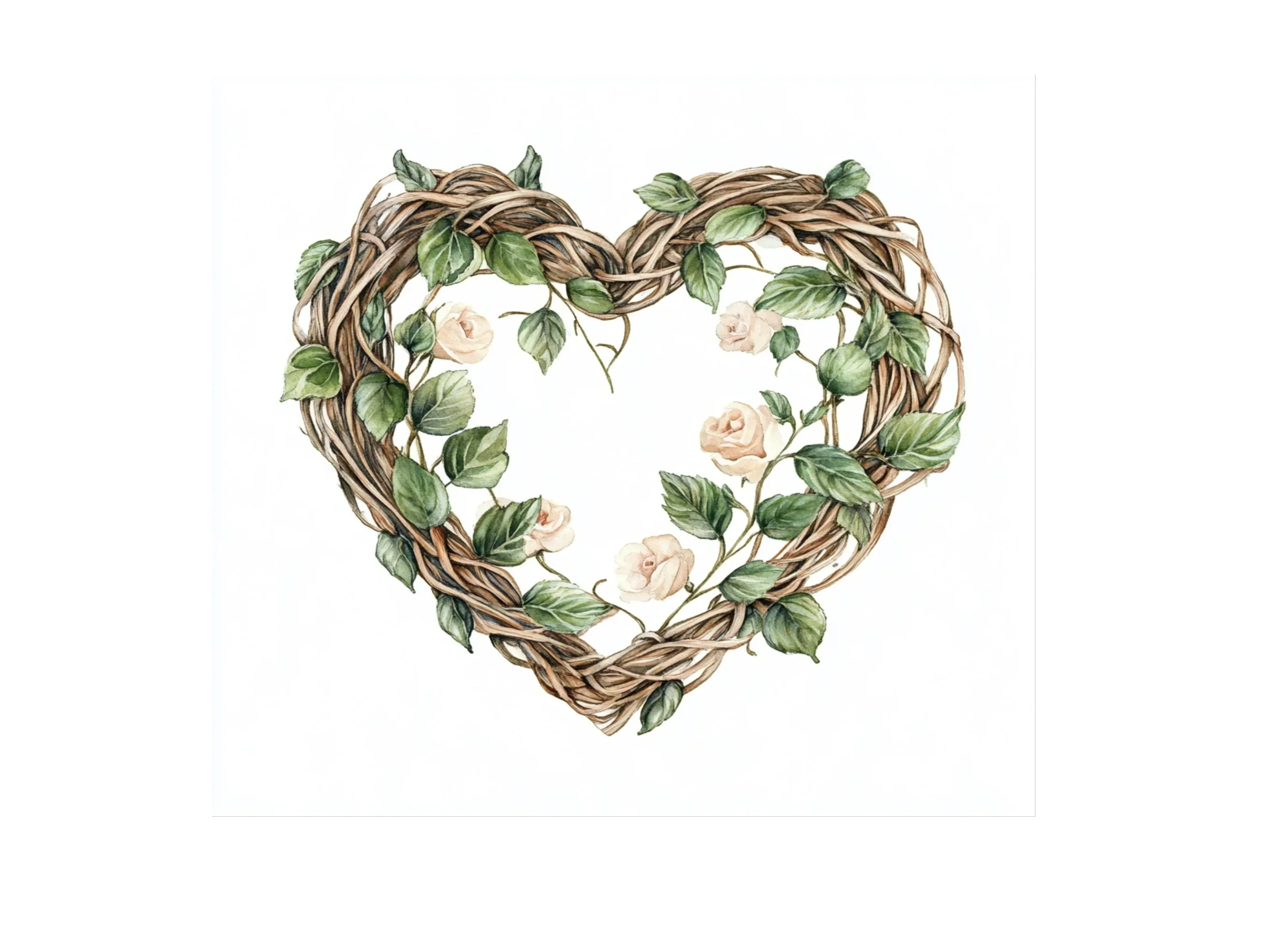 Floral Vine Heart Wreaths Clipart Bundle - Image 2