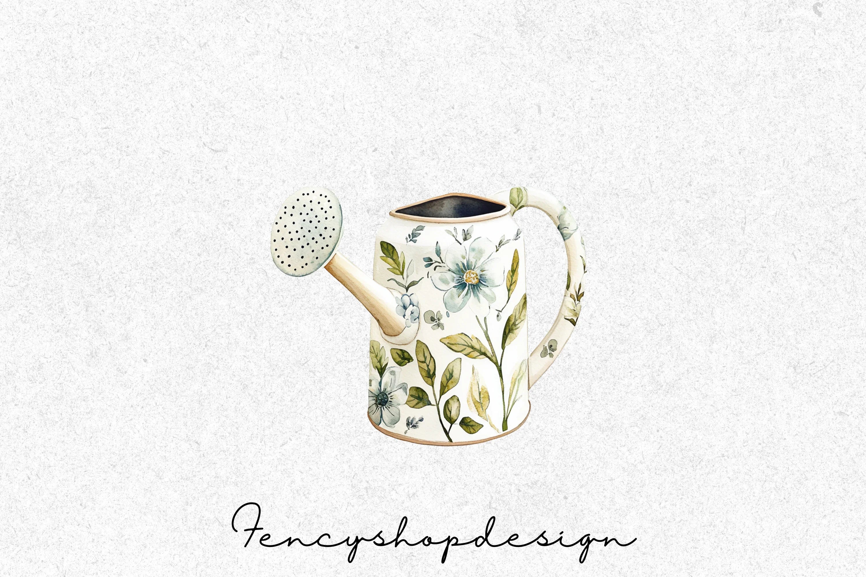 Floral Watering Can Clipart Bundle - Image 3