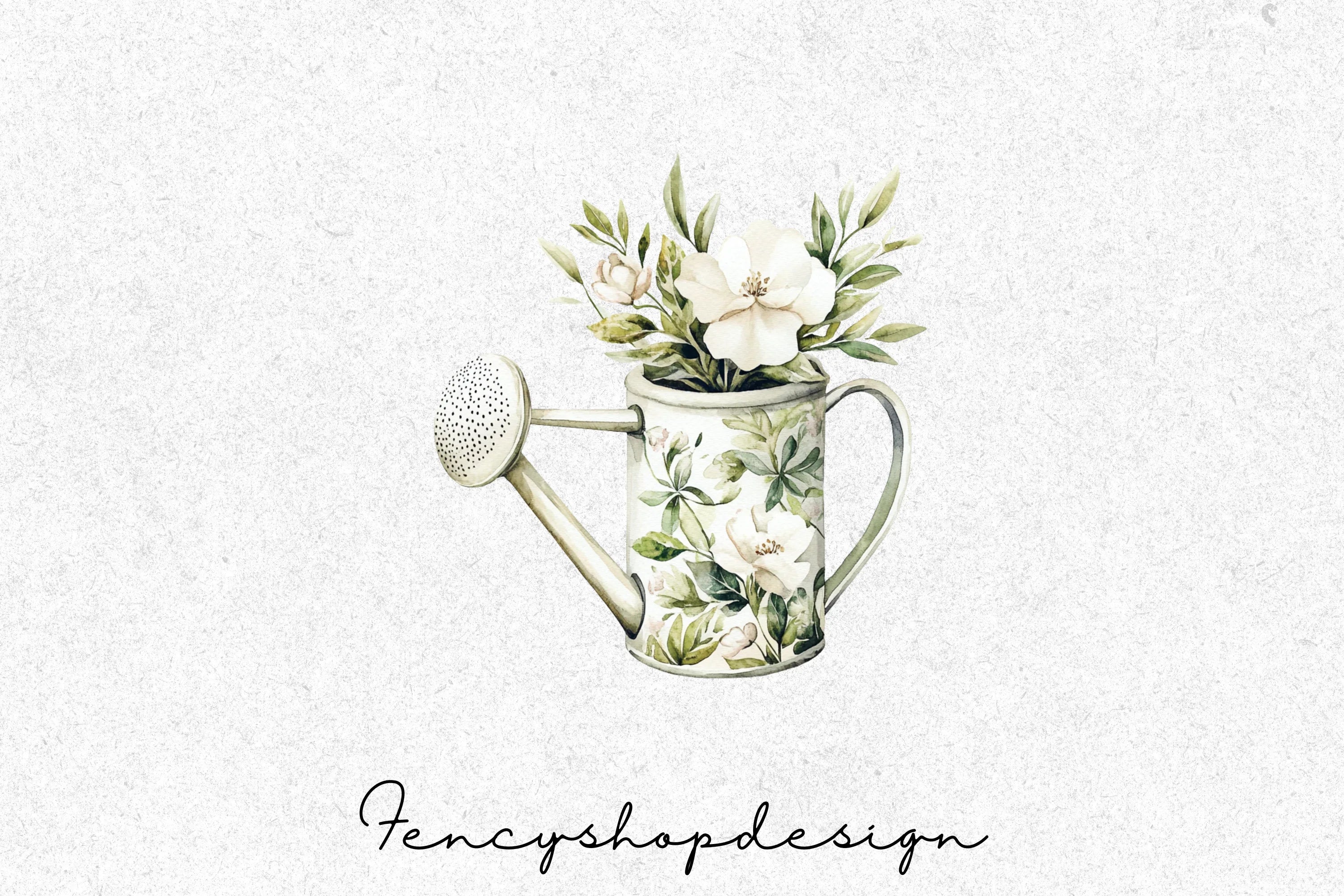 Floral Watering Can Clipart Bundle - Image 4