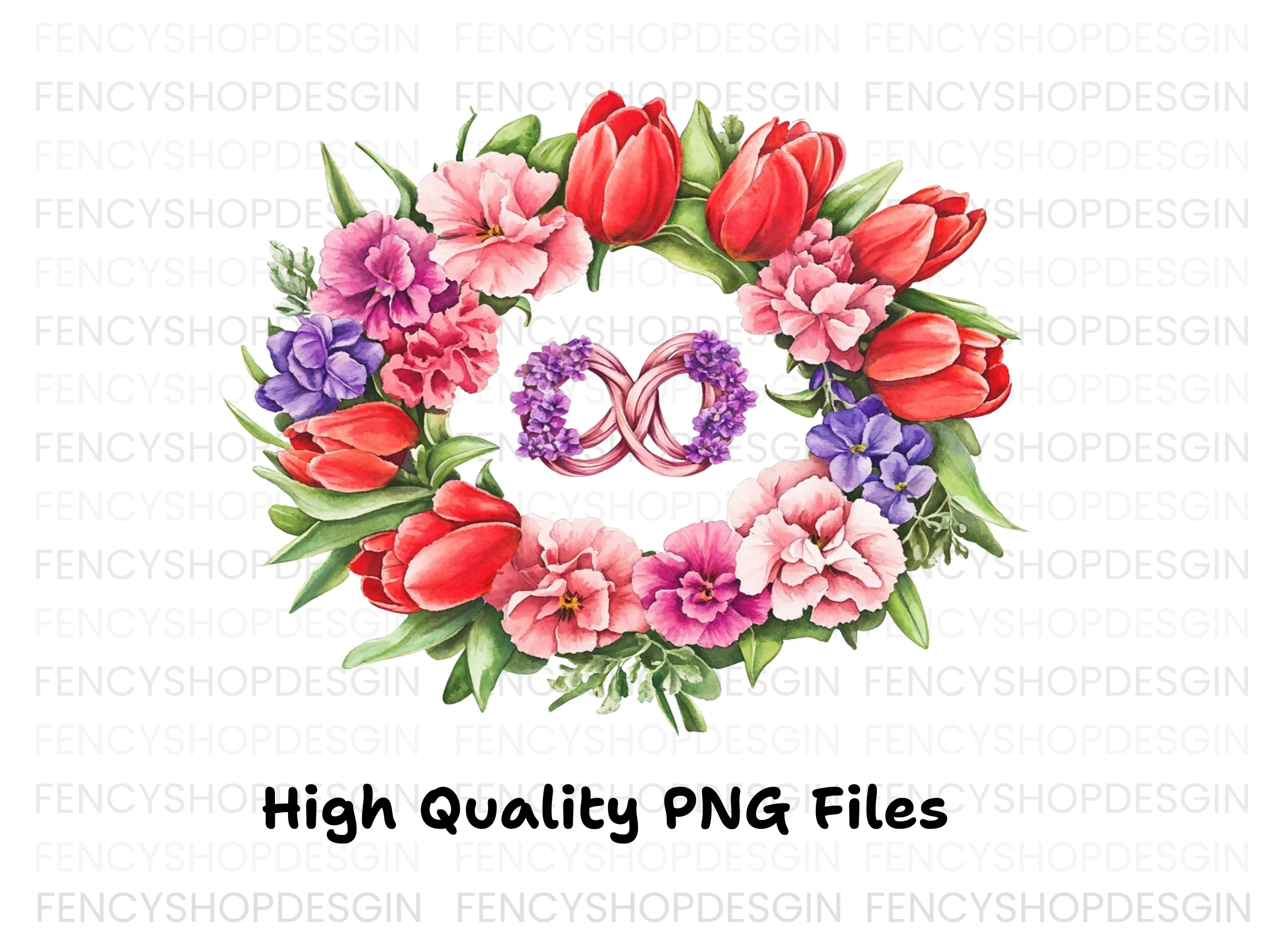 Floral Wedding Wreath Clipart Bundle - Image 3
