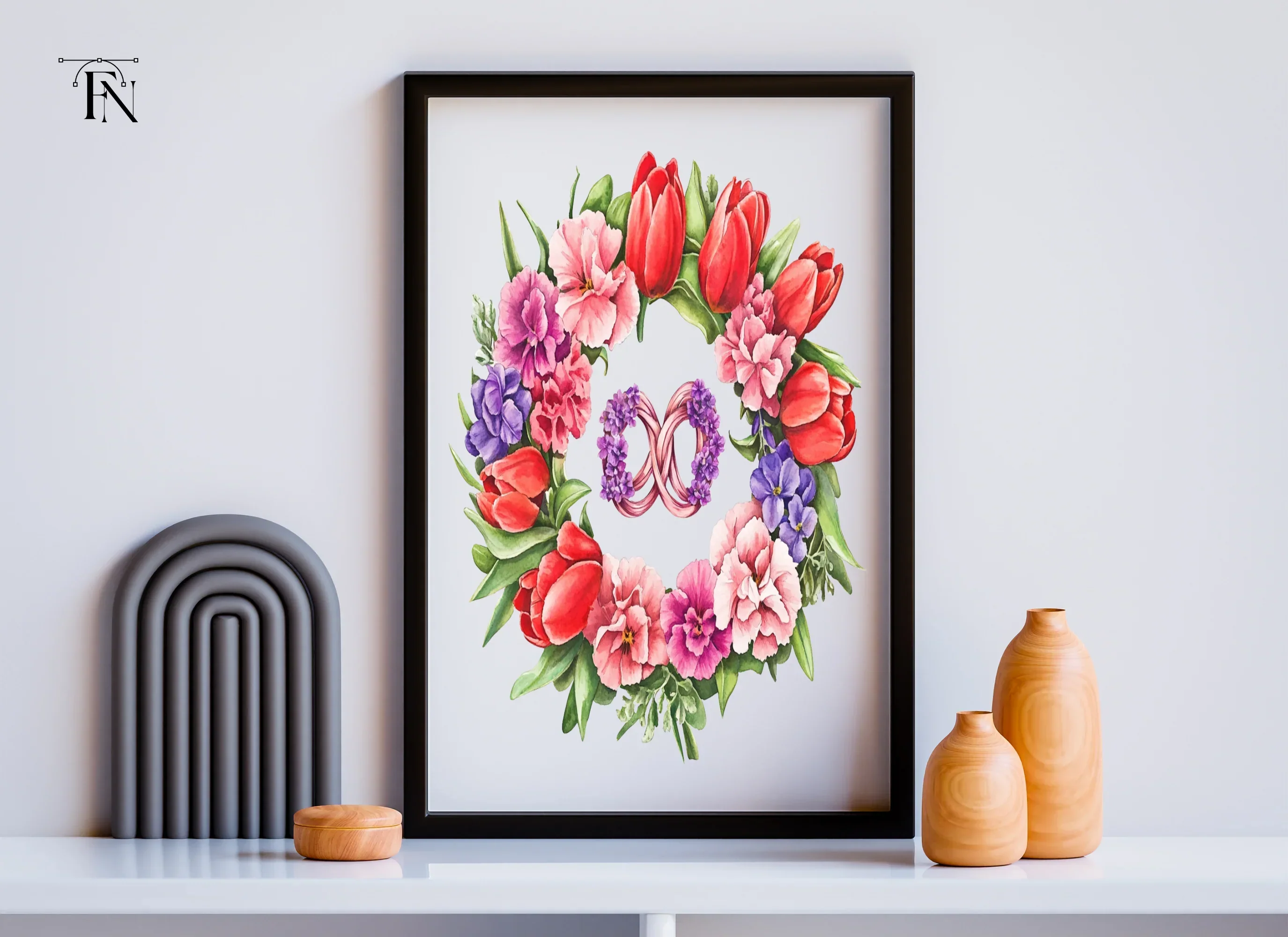 Floral Wedding Wreath Clipart Bundle - Image 6