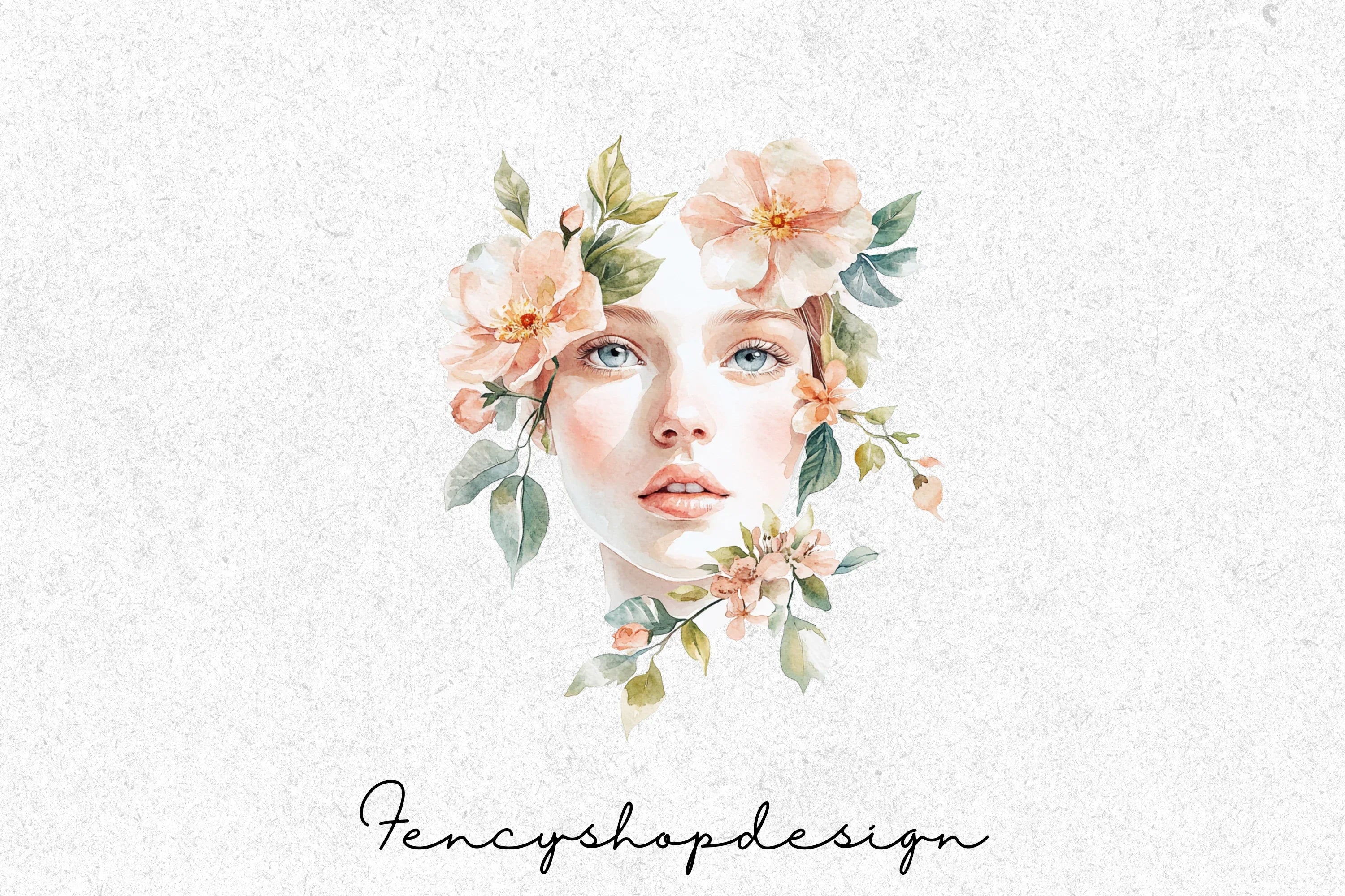 Floral Women Portraits Clipart Bundle - Image 3