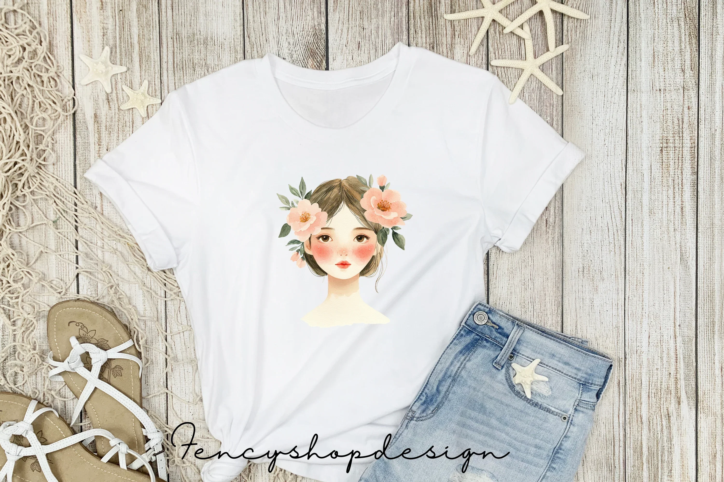 Floral Women Portraits Clipart Bundle - Image 5
