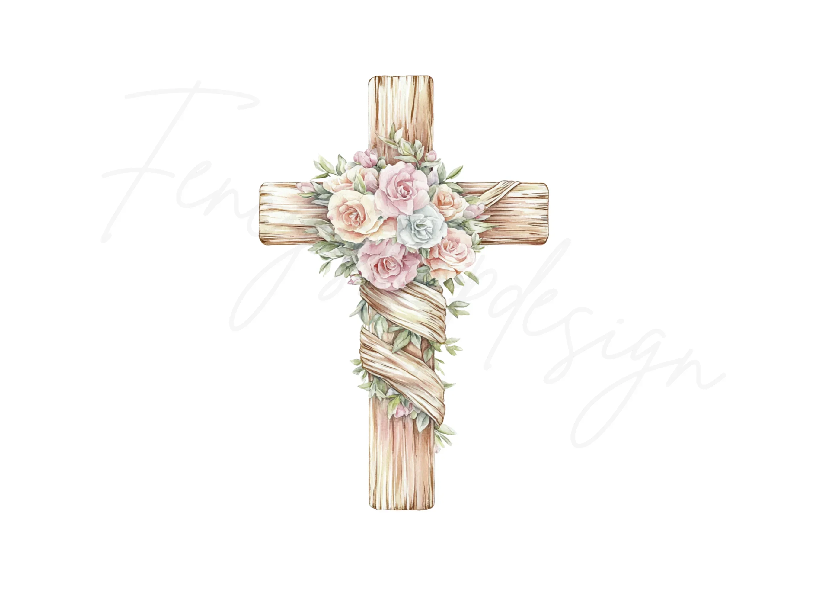 Floral Wooden Crosses Clipart Bundle - Image 2