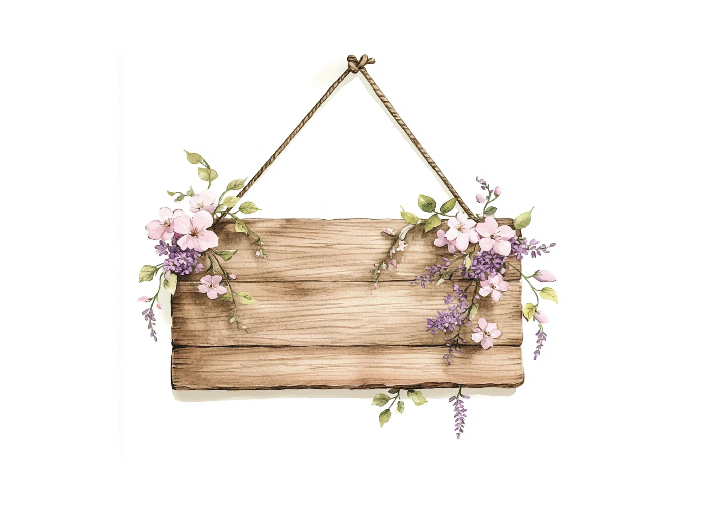 Floral Wooden Signs Clipart Bundle - Image 3