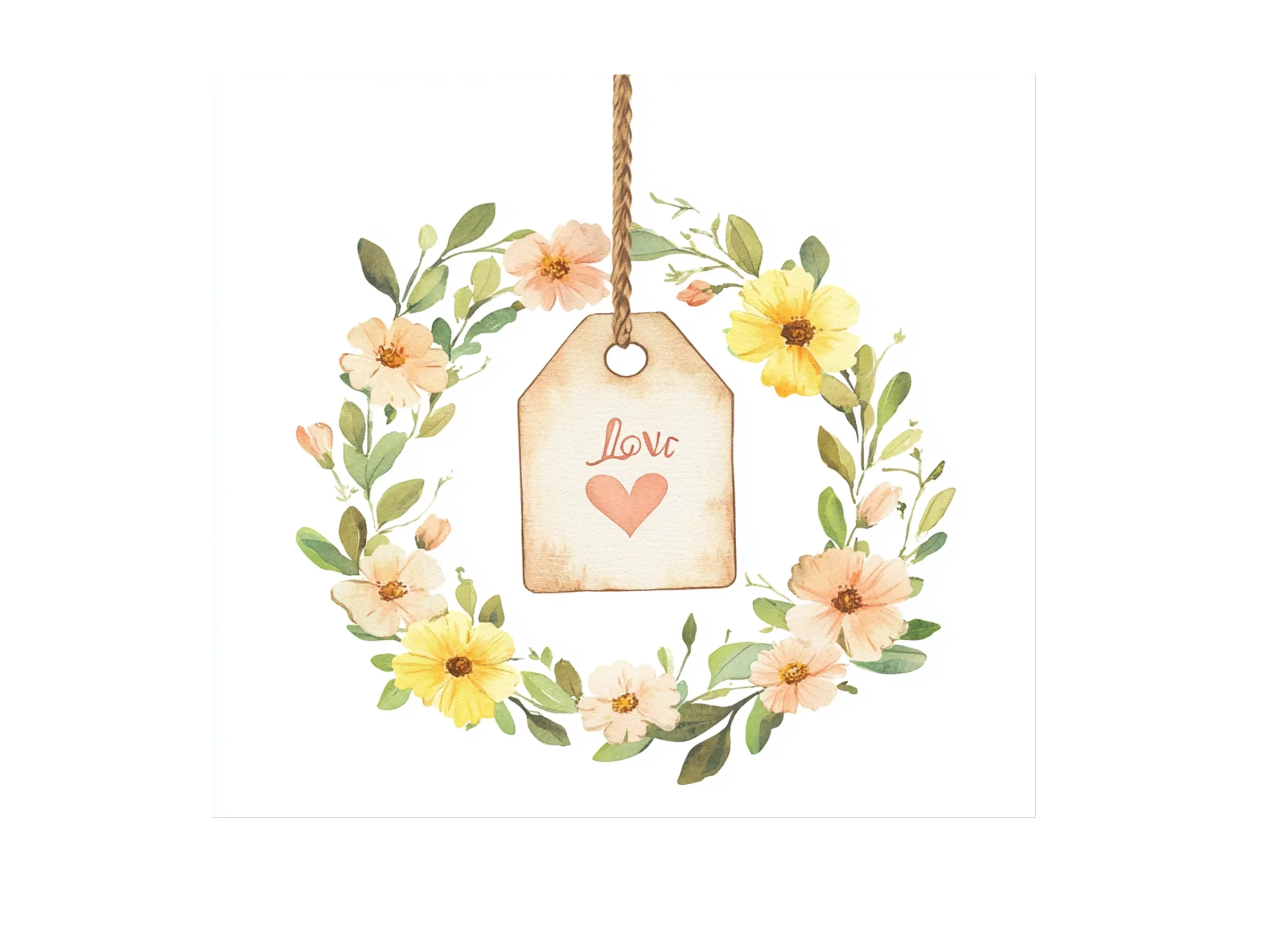 Floral Wreath Heart Tag Clipart Bundle - Image 2