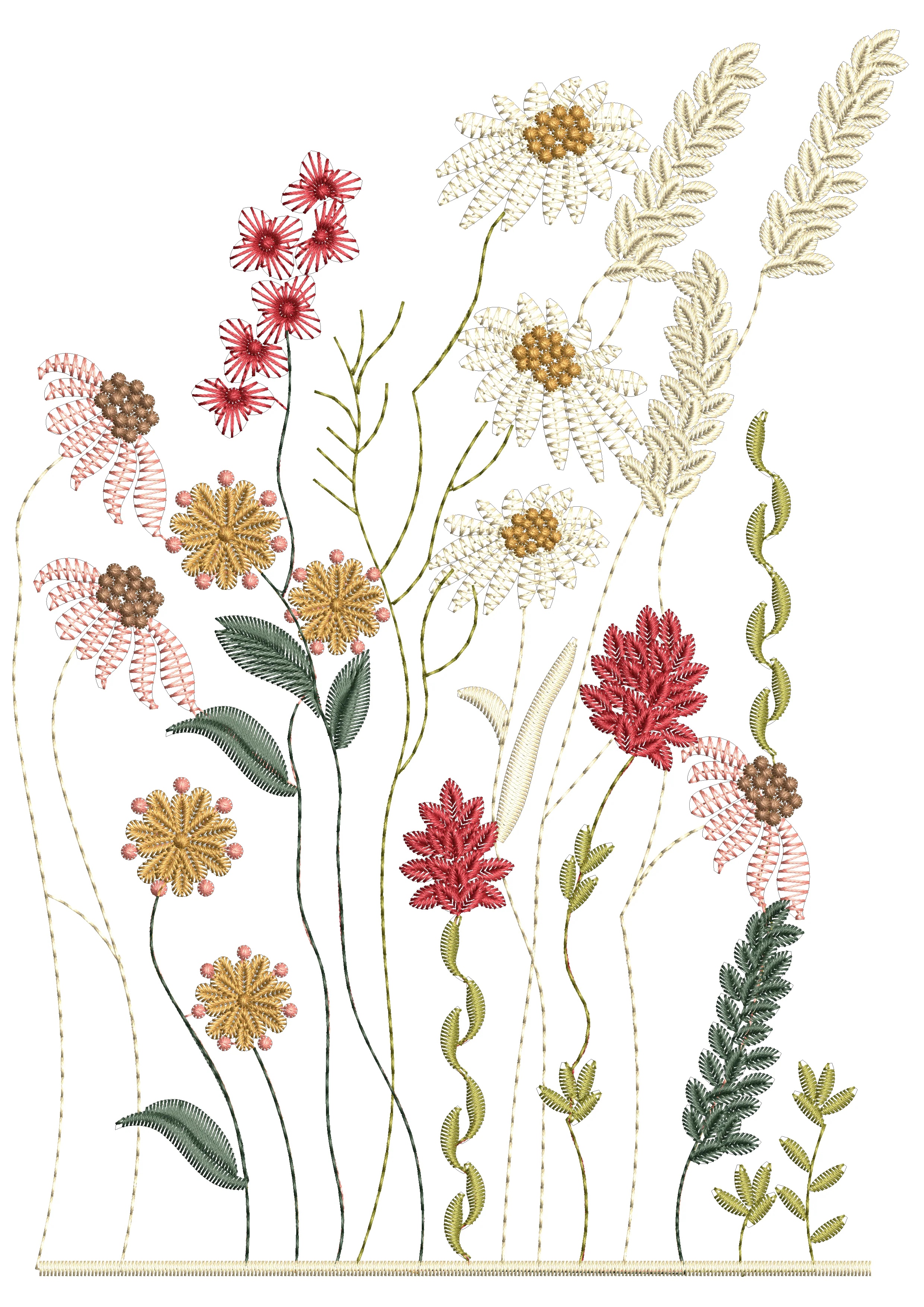 Flower Boshe Embroidery Design