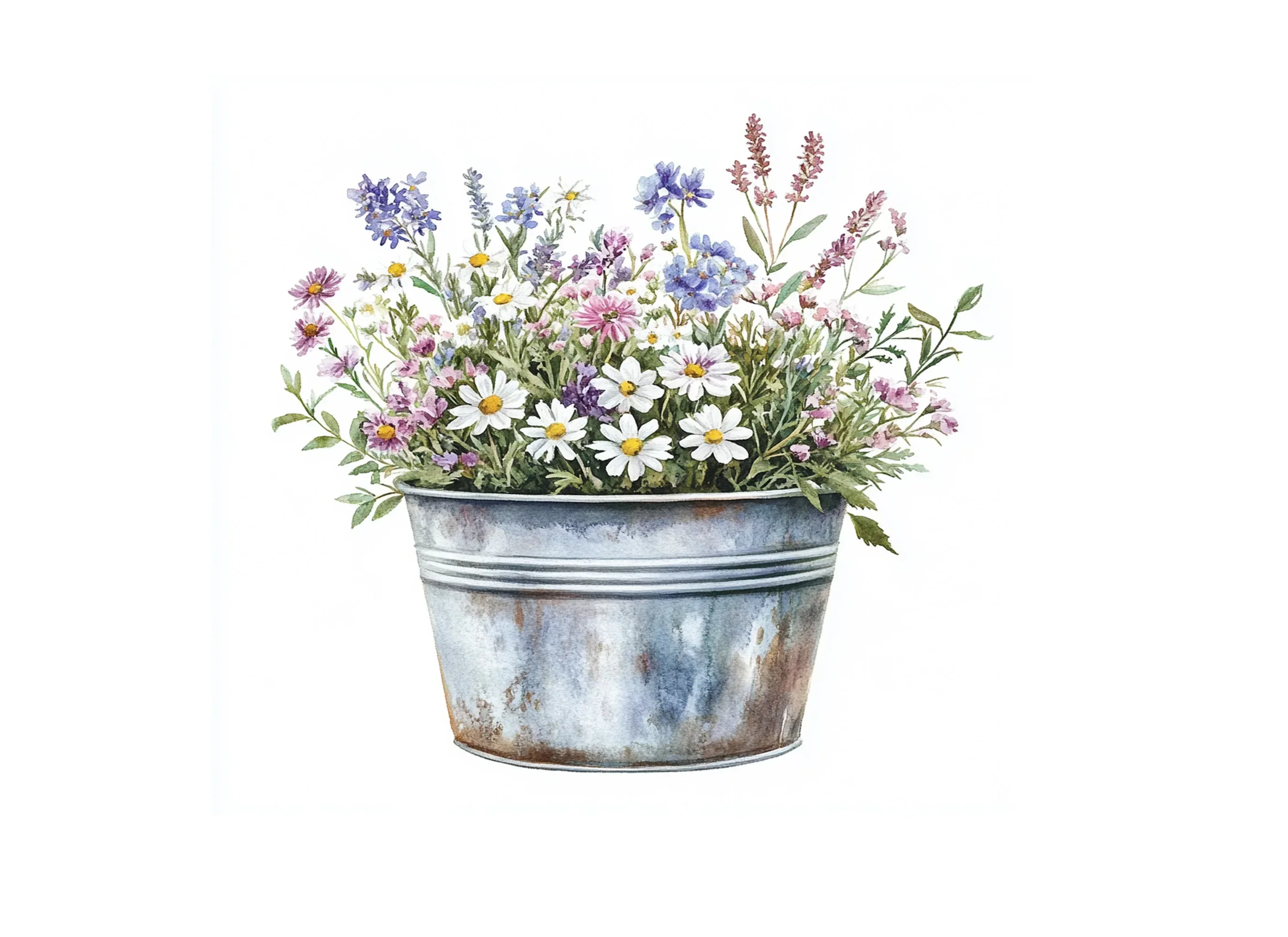 Flower Buckets Clipart Bundle - Image 2