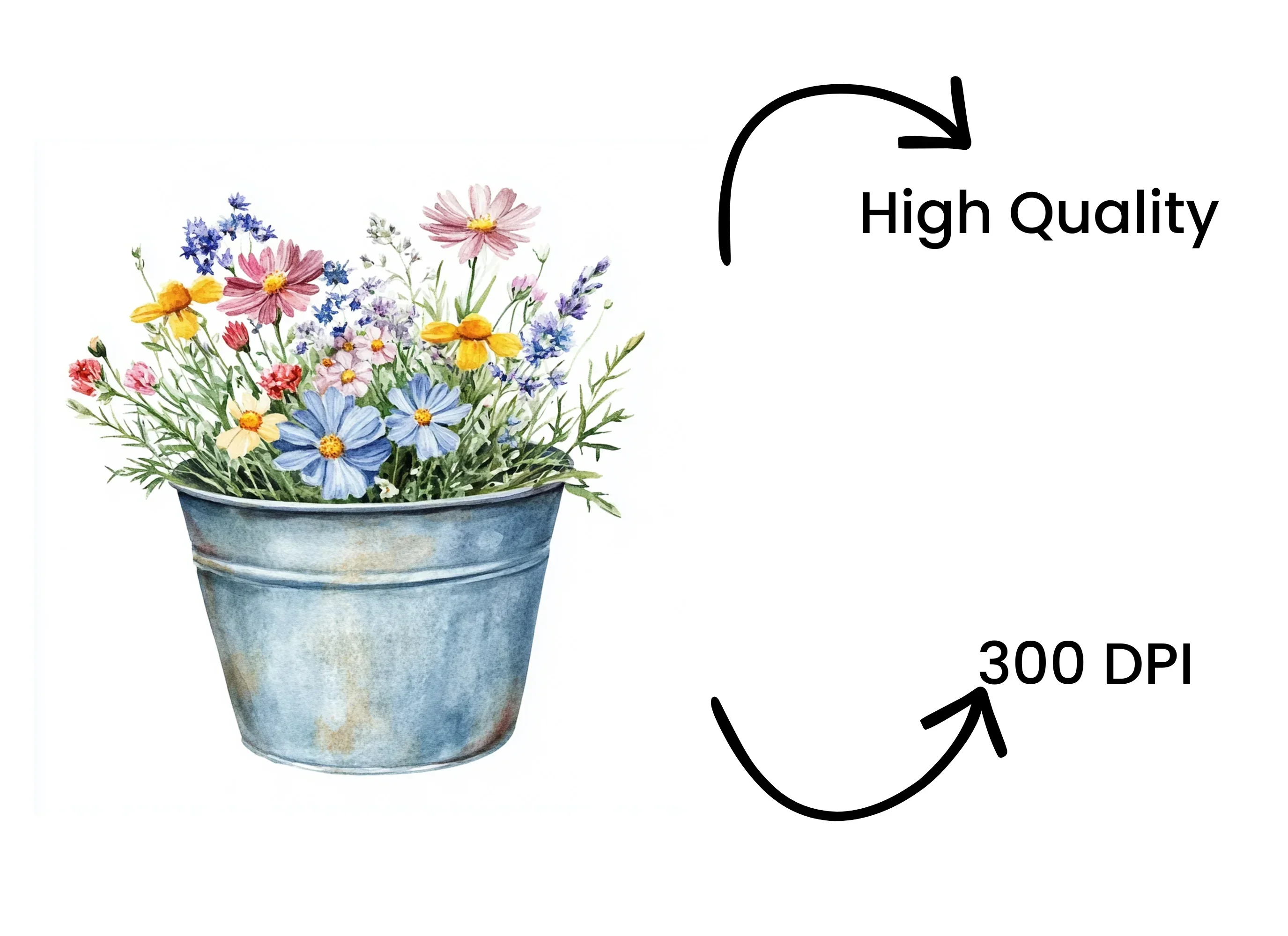 Flower Buckets Clipart Bundle - Image 4