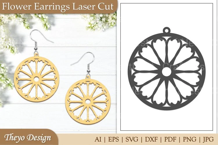 Flower Earrings Lasercut SVG Bundle