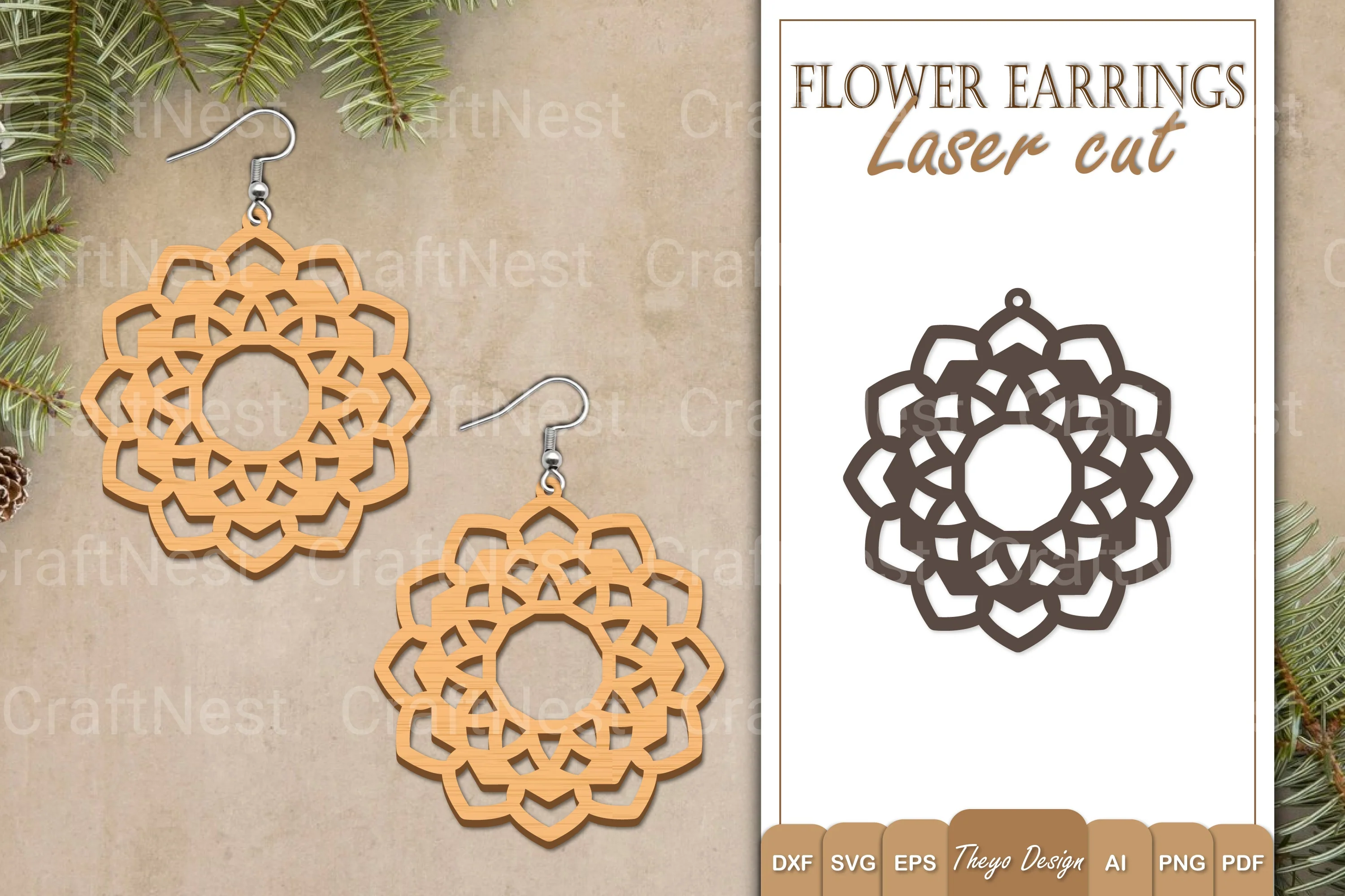 Flower Earrings SVG Bundle