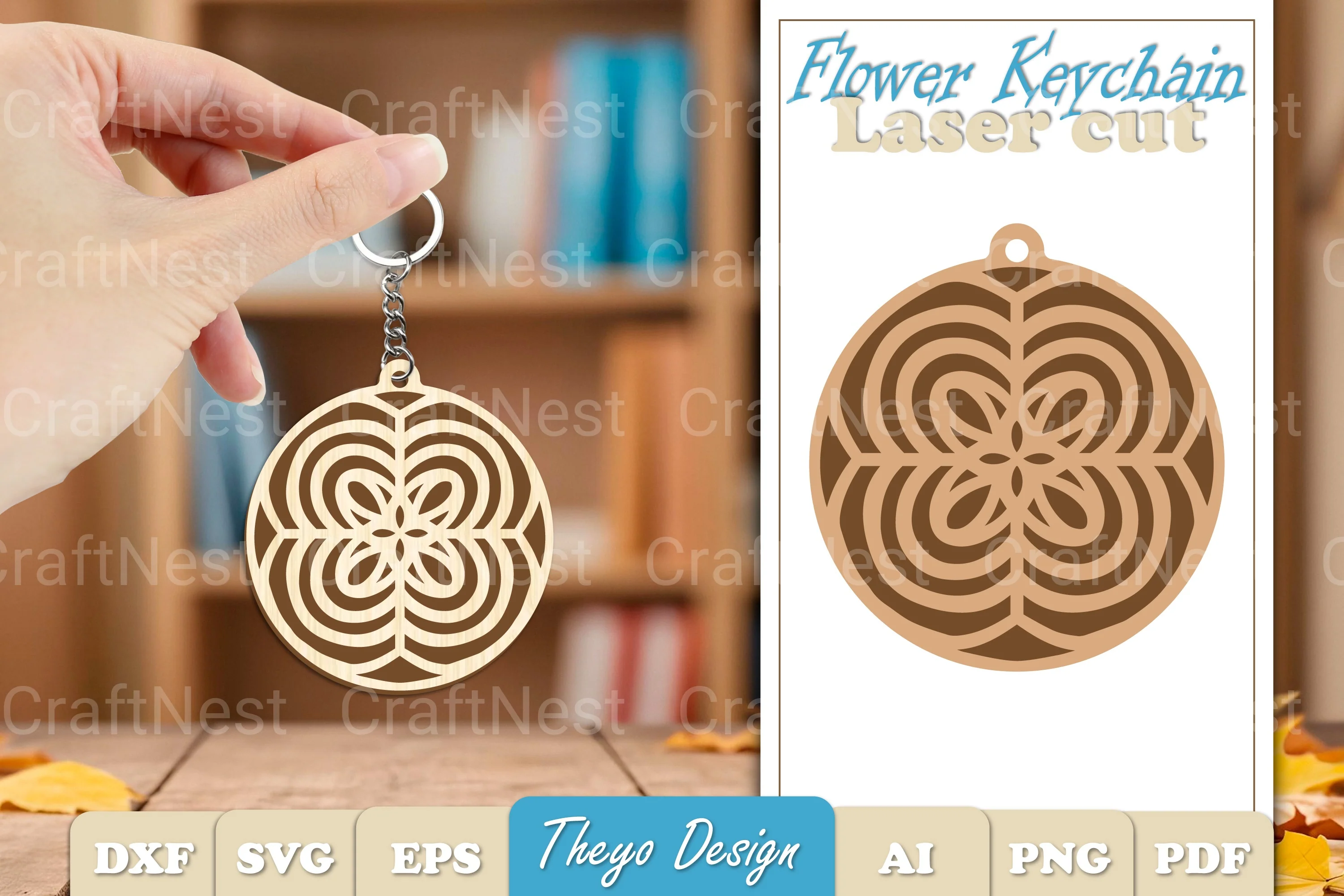 Flower Mandala Keychain SVG Bundle