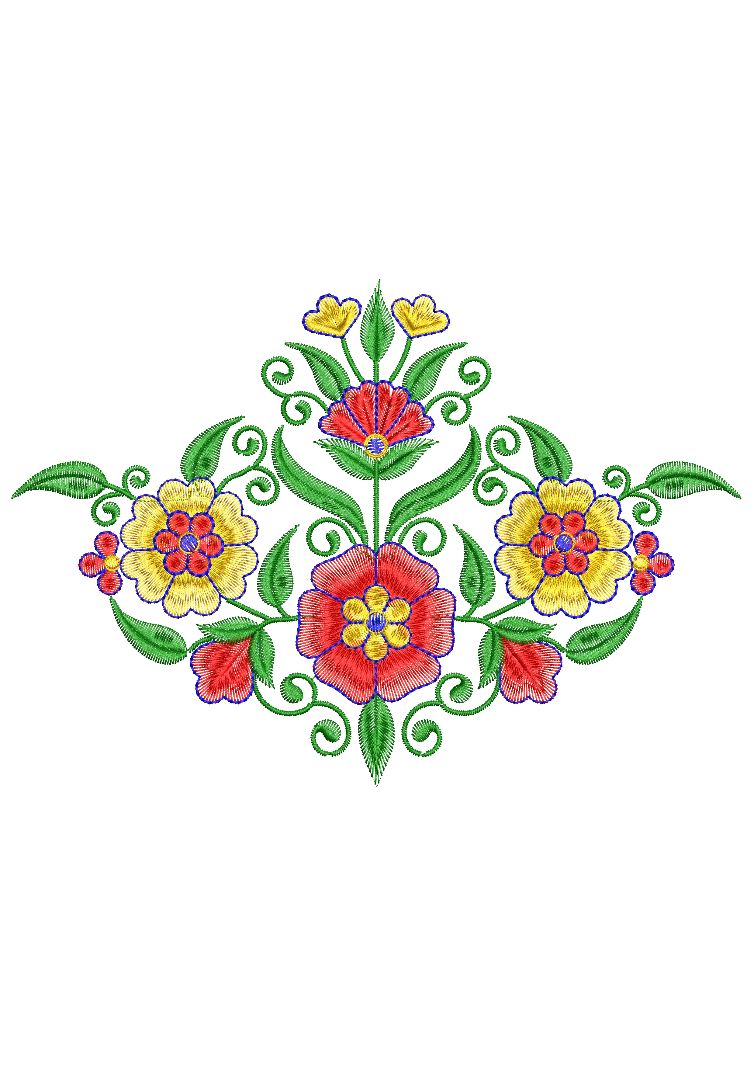 Flower Rank Embroidery Design