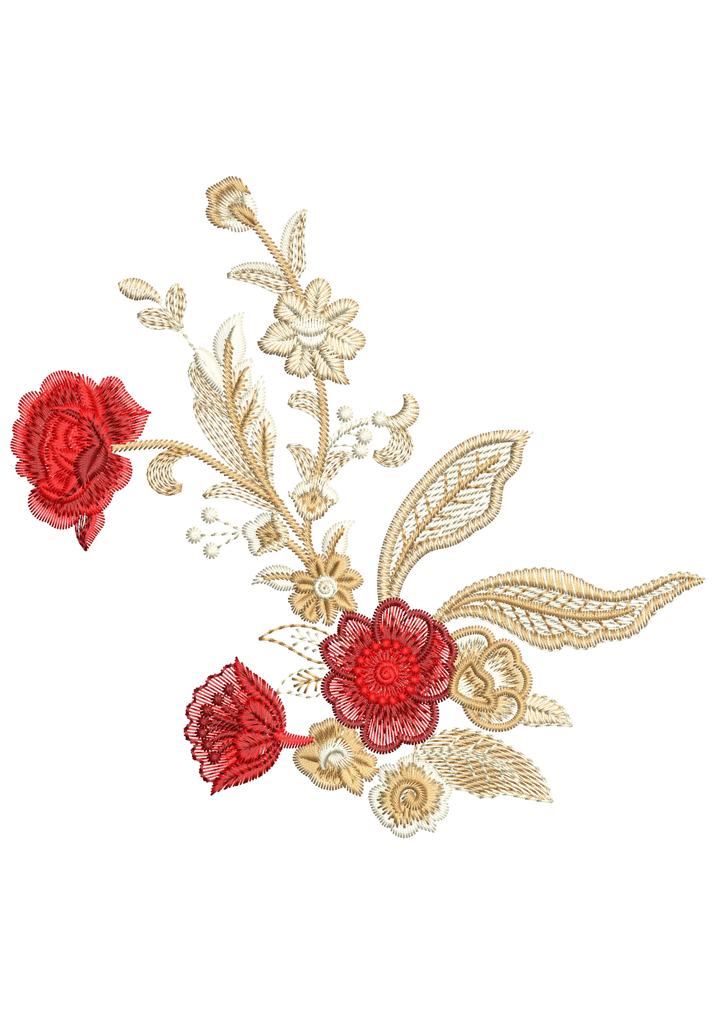 Flower Two Tone Embroidery Design