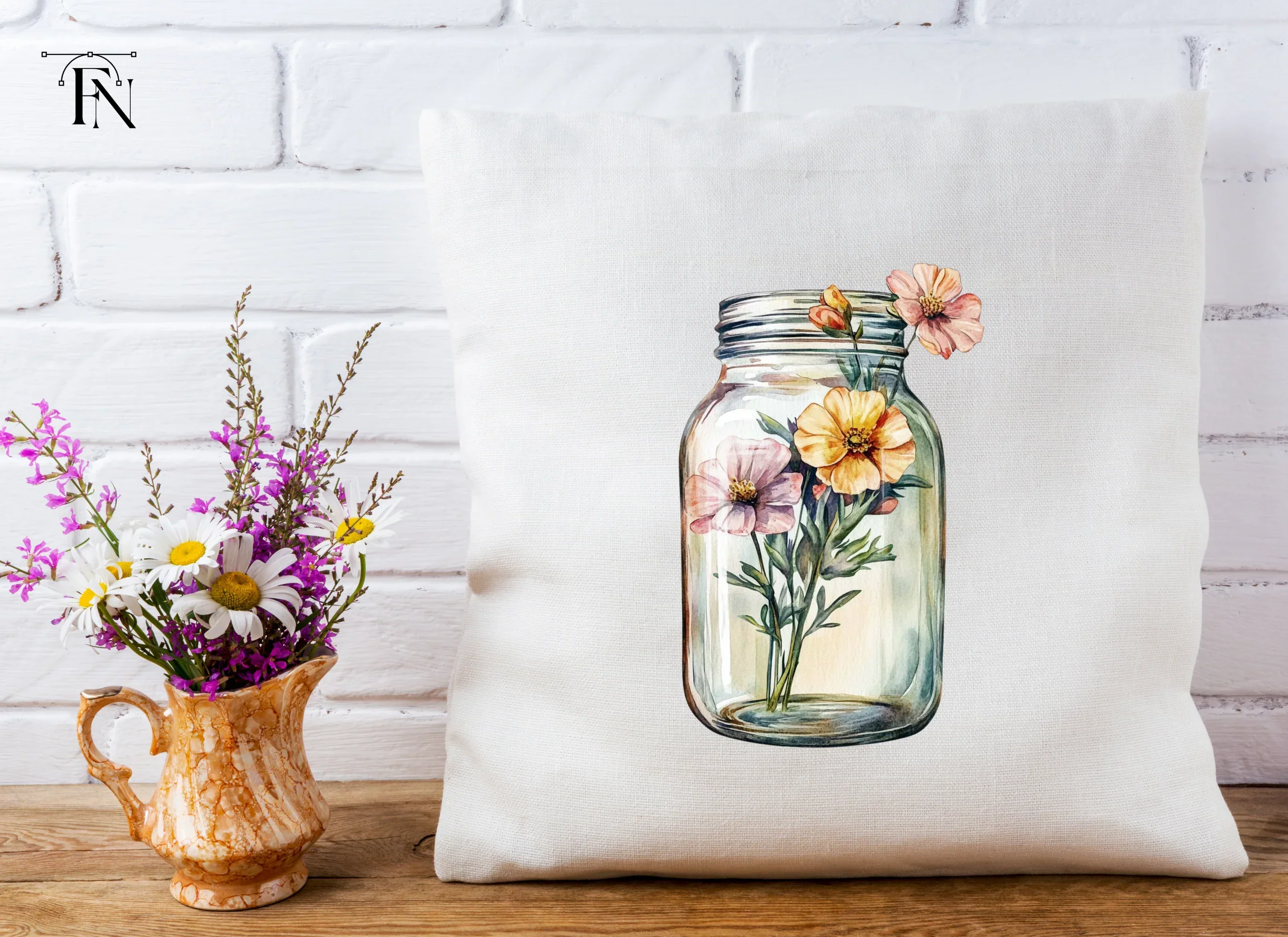 Flowers in Mason Jar Clipart Bundle - Image 5