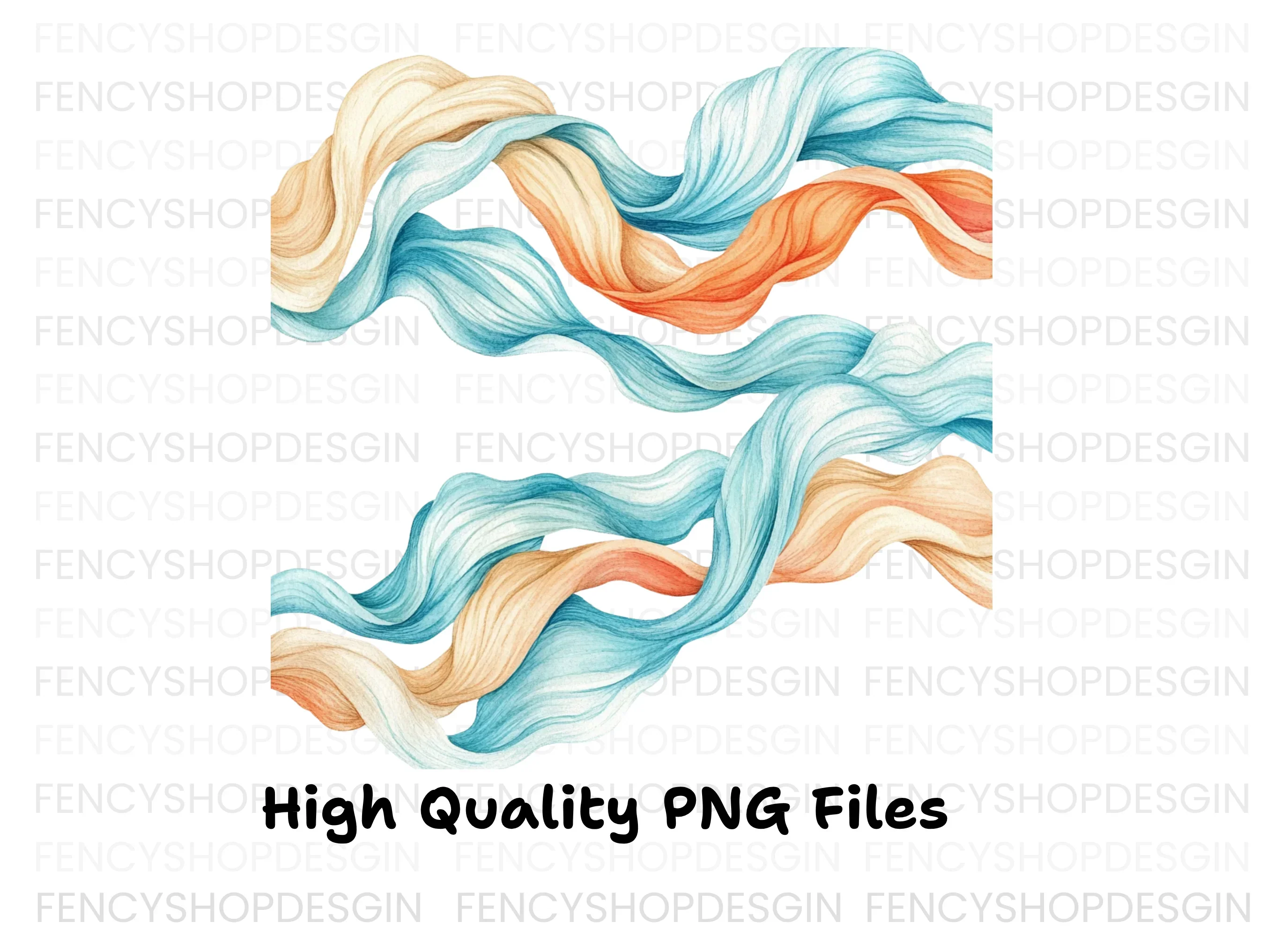Flowing Fabric Clipart Bundle - Image 3