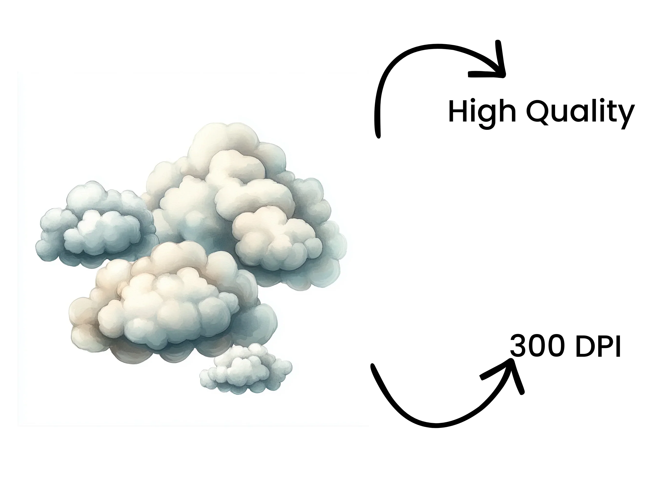 Fluffy Cotton Clouds Botanicals Clipart Bundle - Image 4