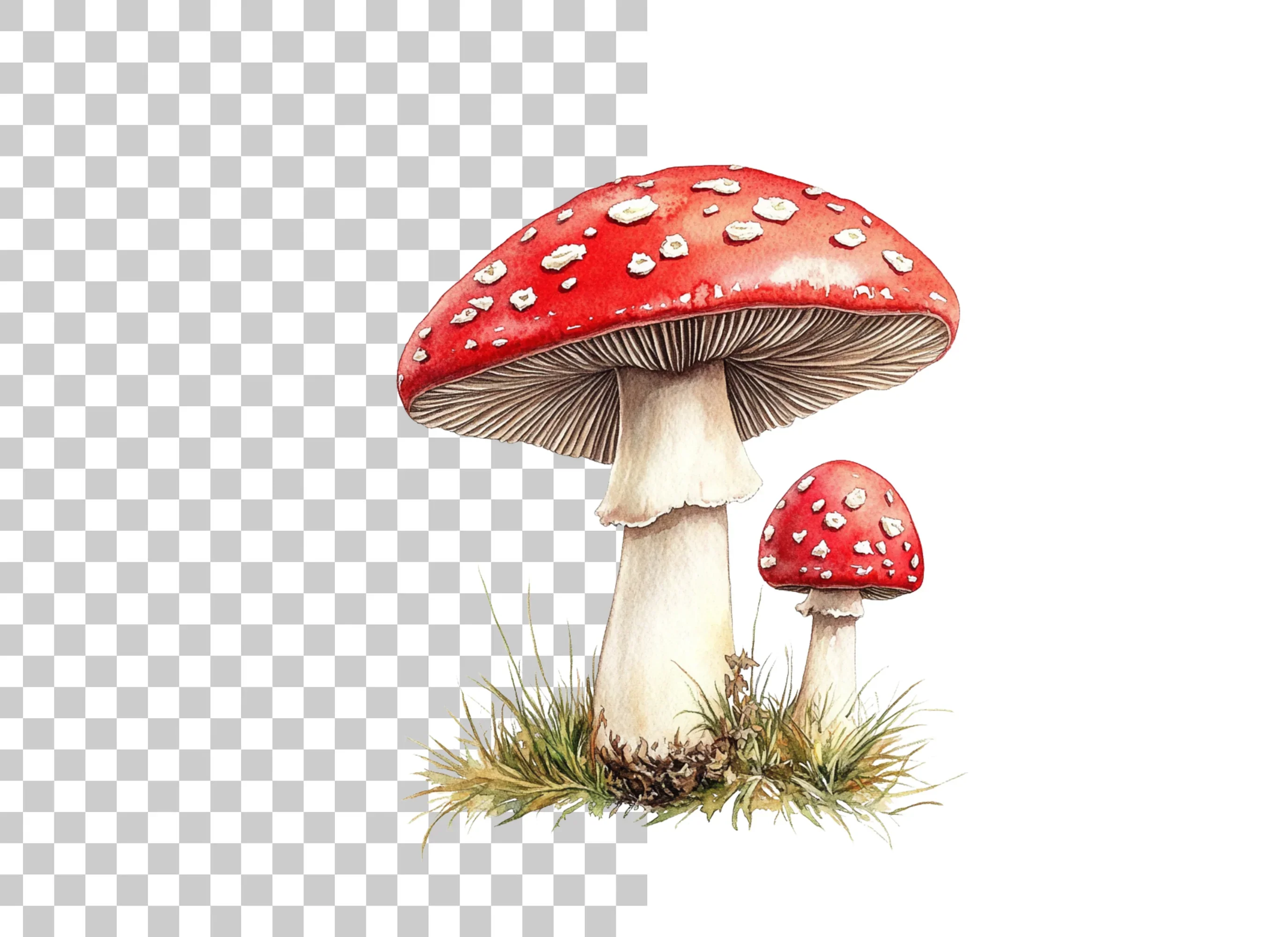 Fly Agaric Mushrooms Clipart Bundle - Image 3