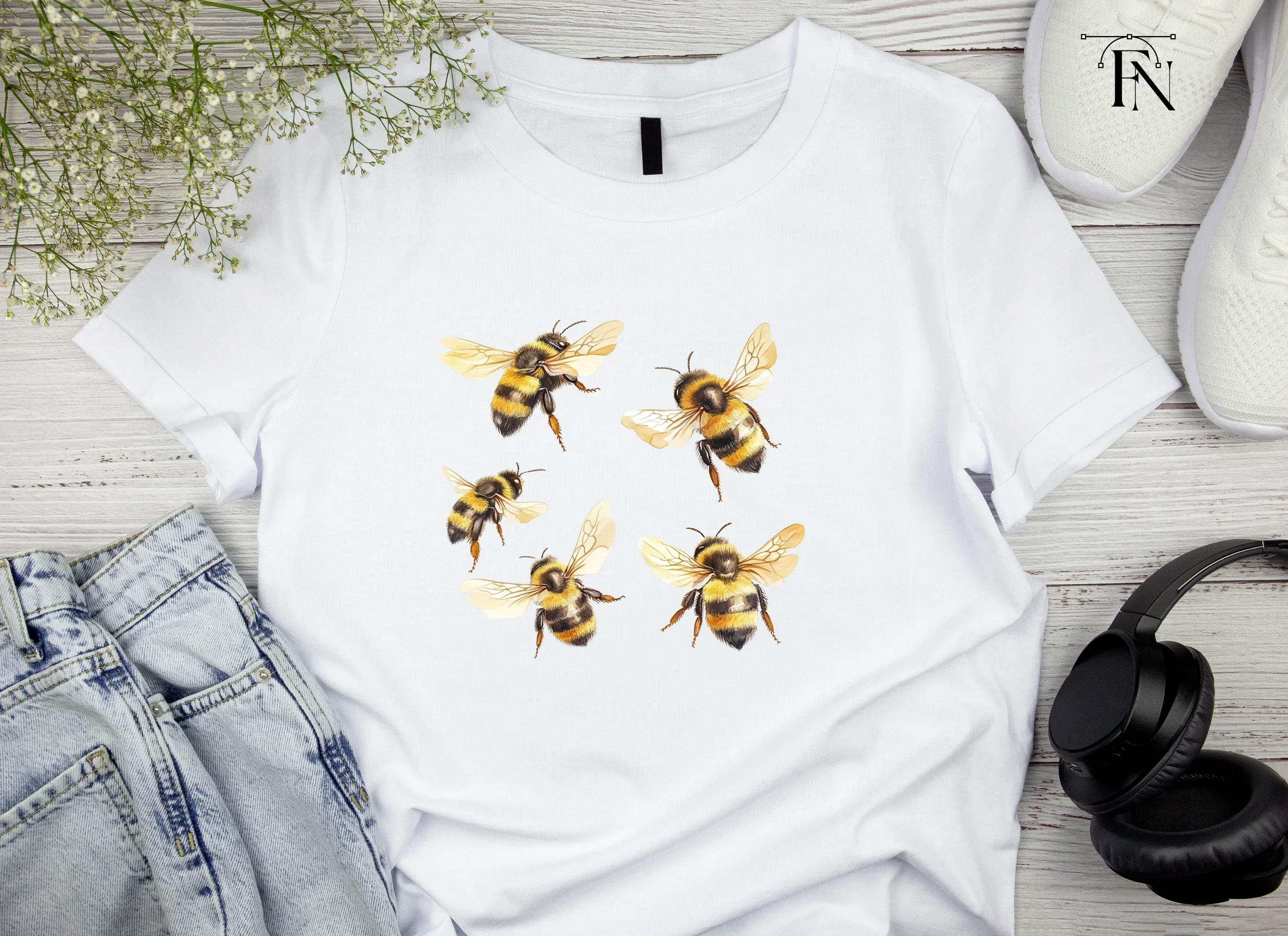 Flying Bumblebee Illustrations Clipart Bundle - Image 3