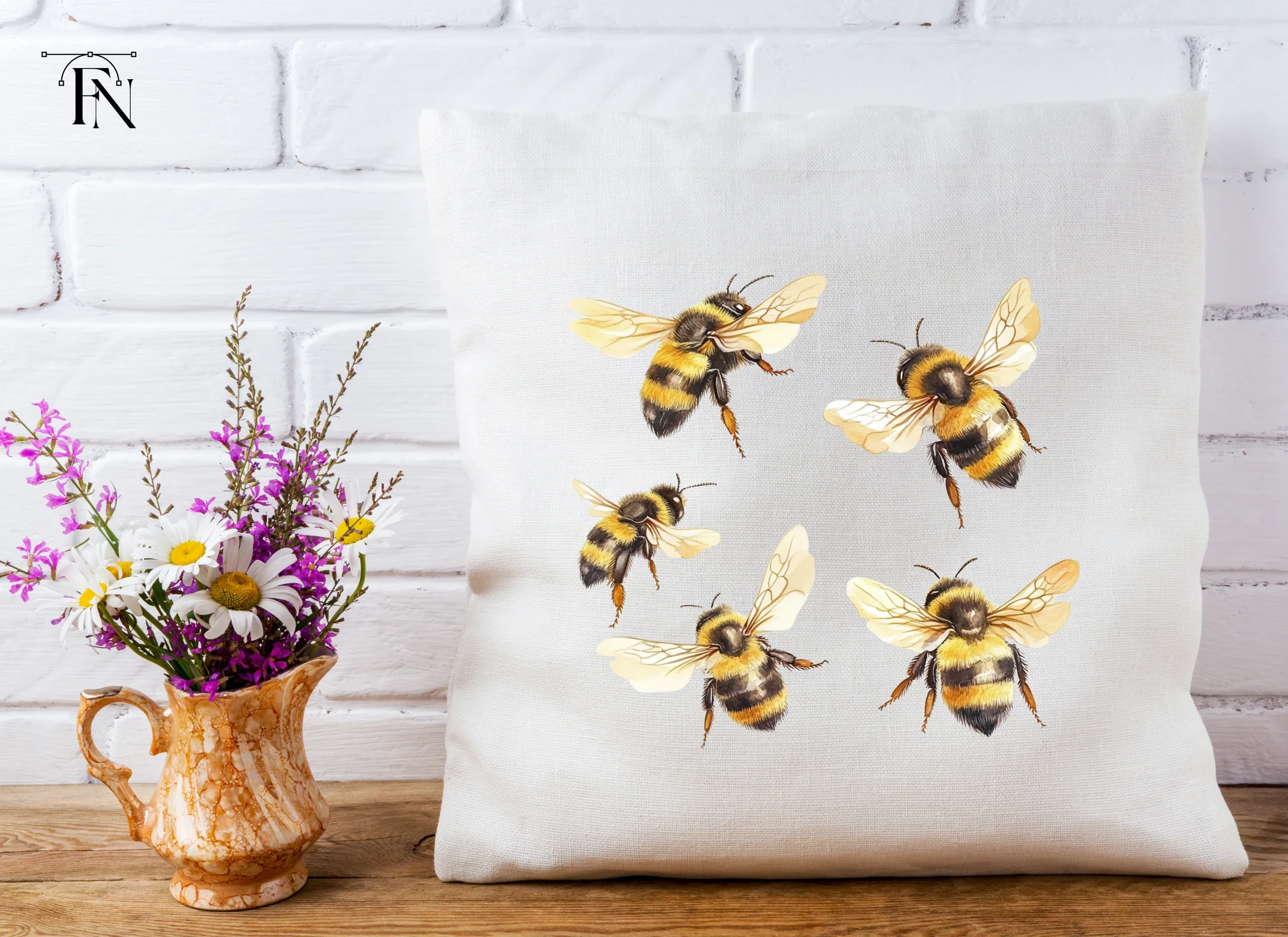 Flying Bumblebee Illustrations Clipart Bundle - Image 4