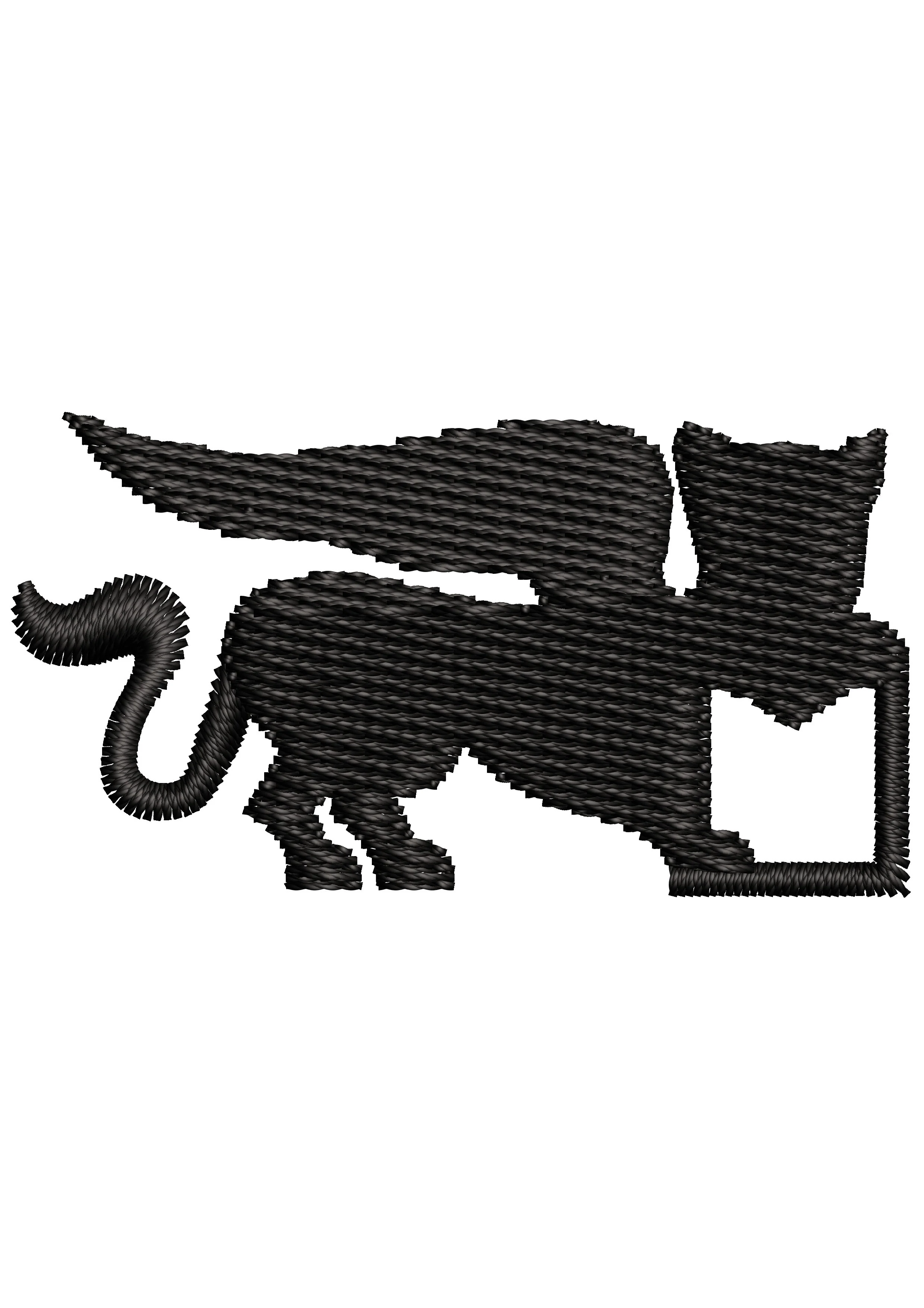 Flying Cat Embroidery Design