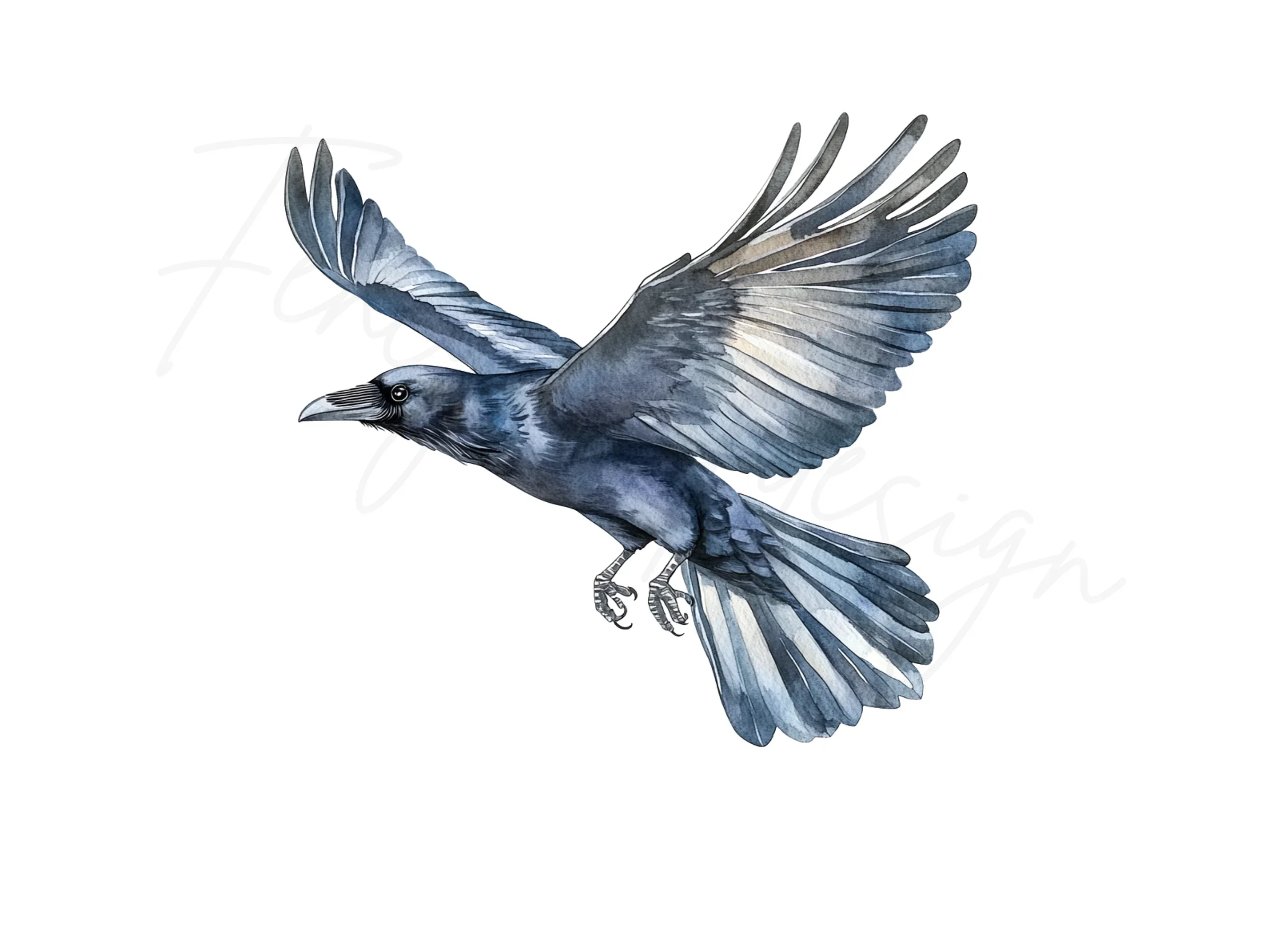 Flying Crows Clipart Bundle - Image 2