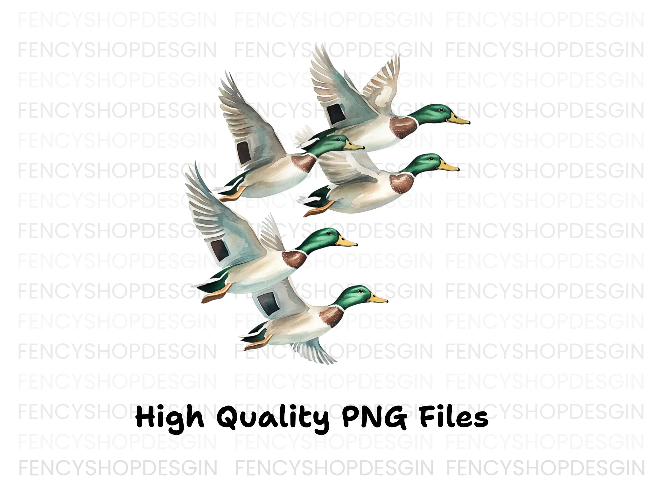Flying Mallard Ducks Clipart Bundle - Image 3