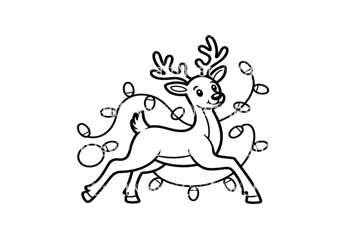 Flying Reindeer Christmas Lights Coloring Books - Image 2