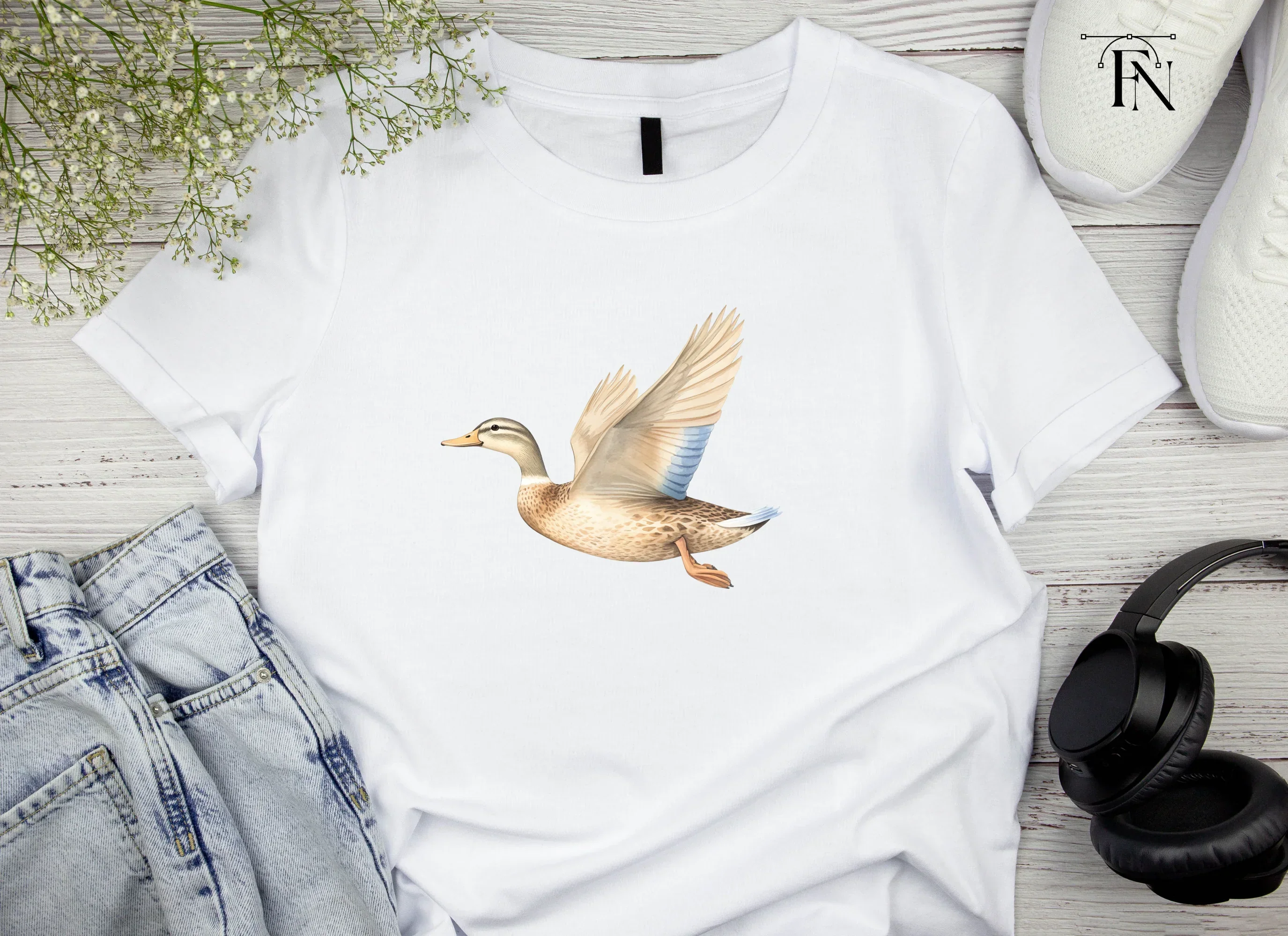 Flying White Ducks Clipart Bundle - Image 5