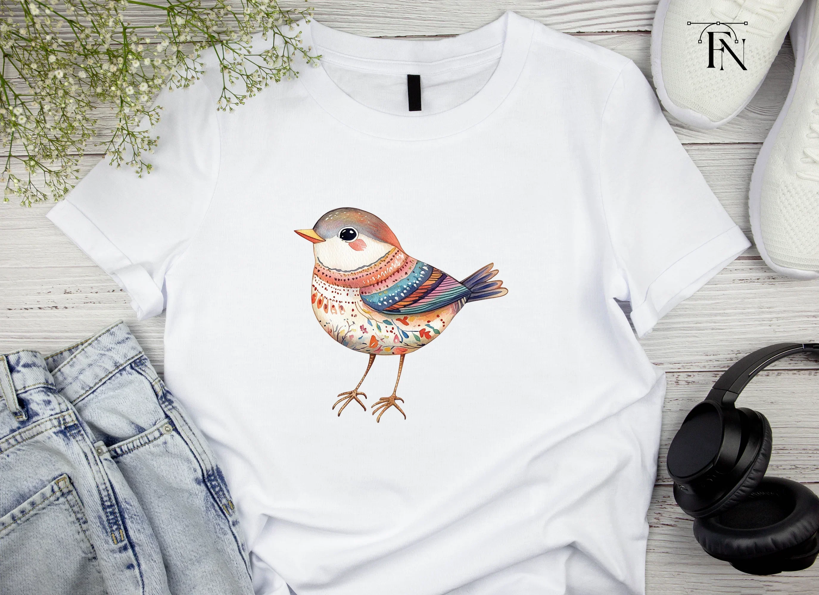 Folk Bird Clipart Bundle - Image 4