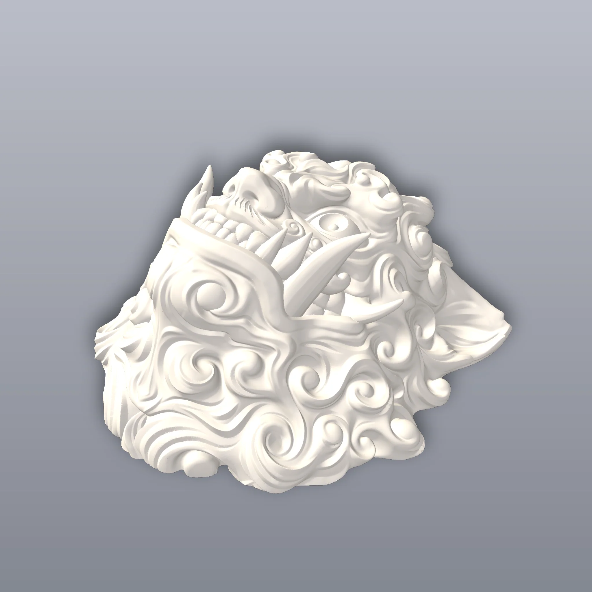 Foo Lion Wall Decor 3D Print STL File - Image 2