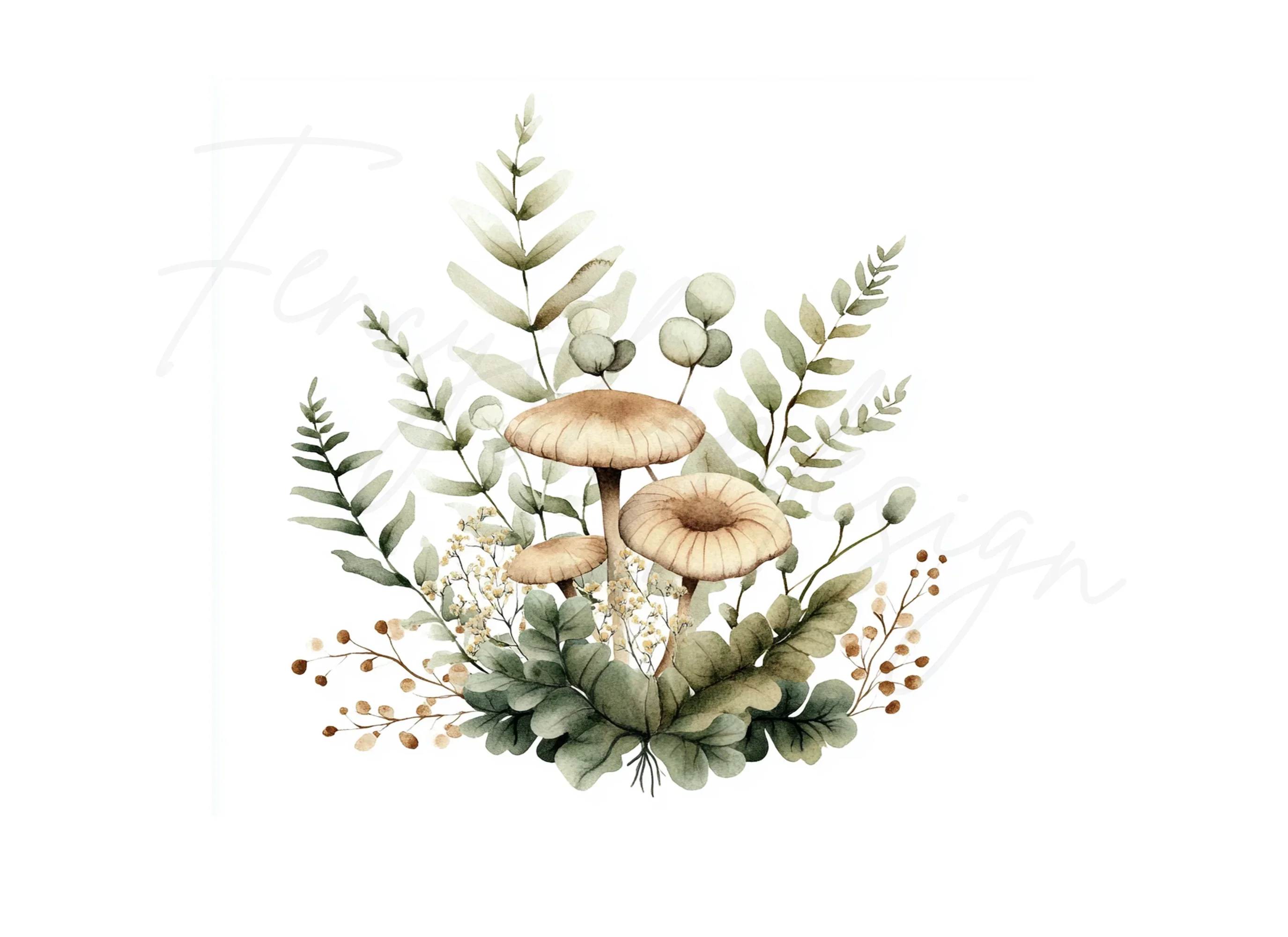 Forest Mushroom Clipart Bundle - Image 3