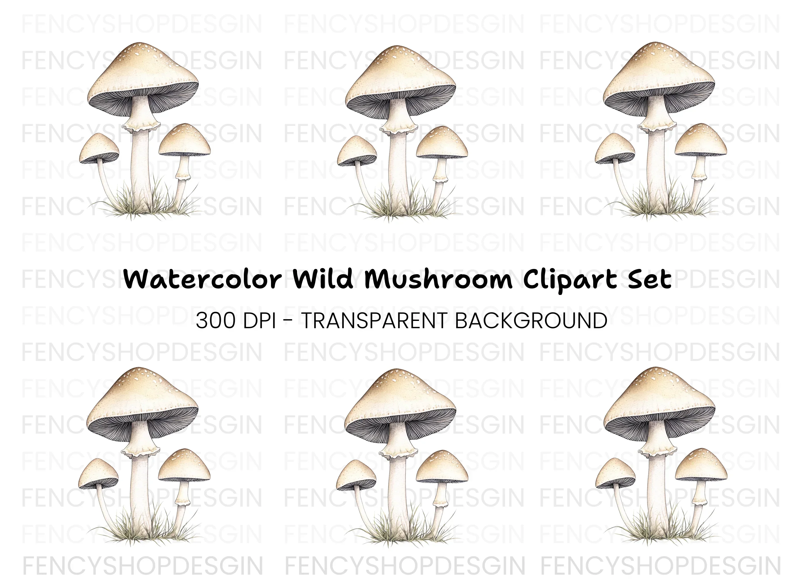 Forest Mushroom Clipart Bundle