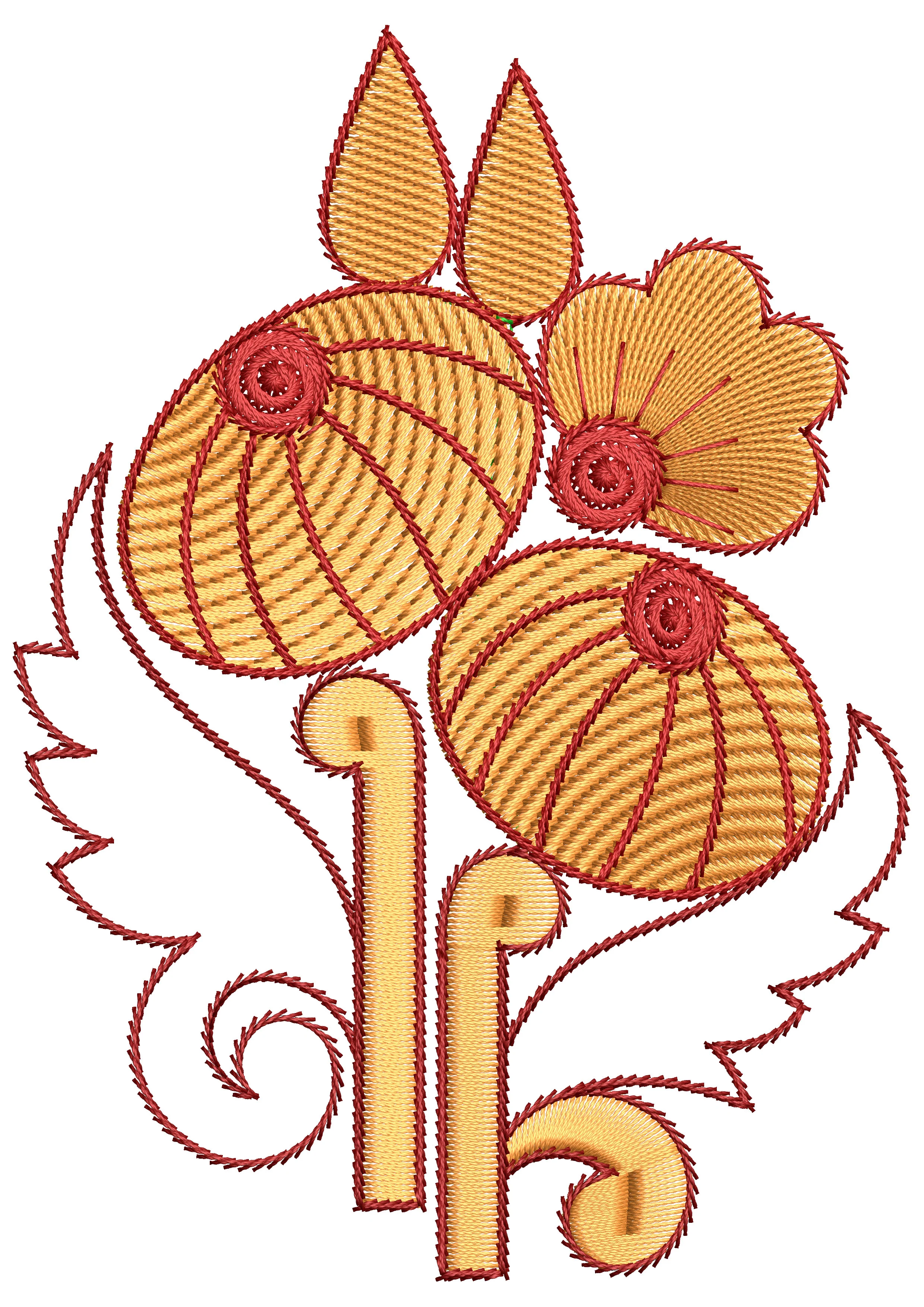 Forest Mushroom Embroidery Design
