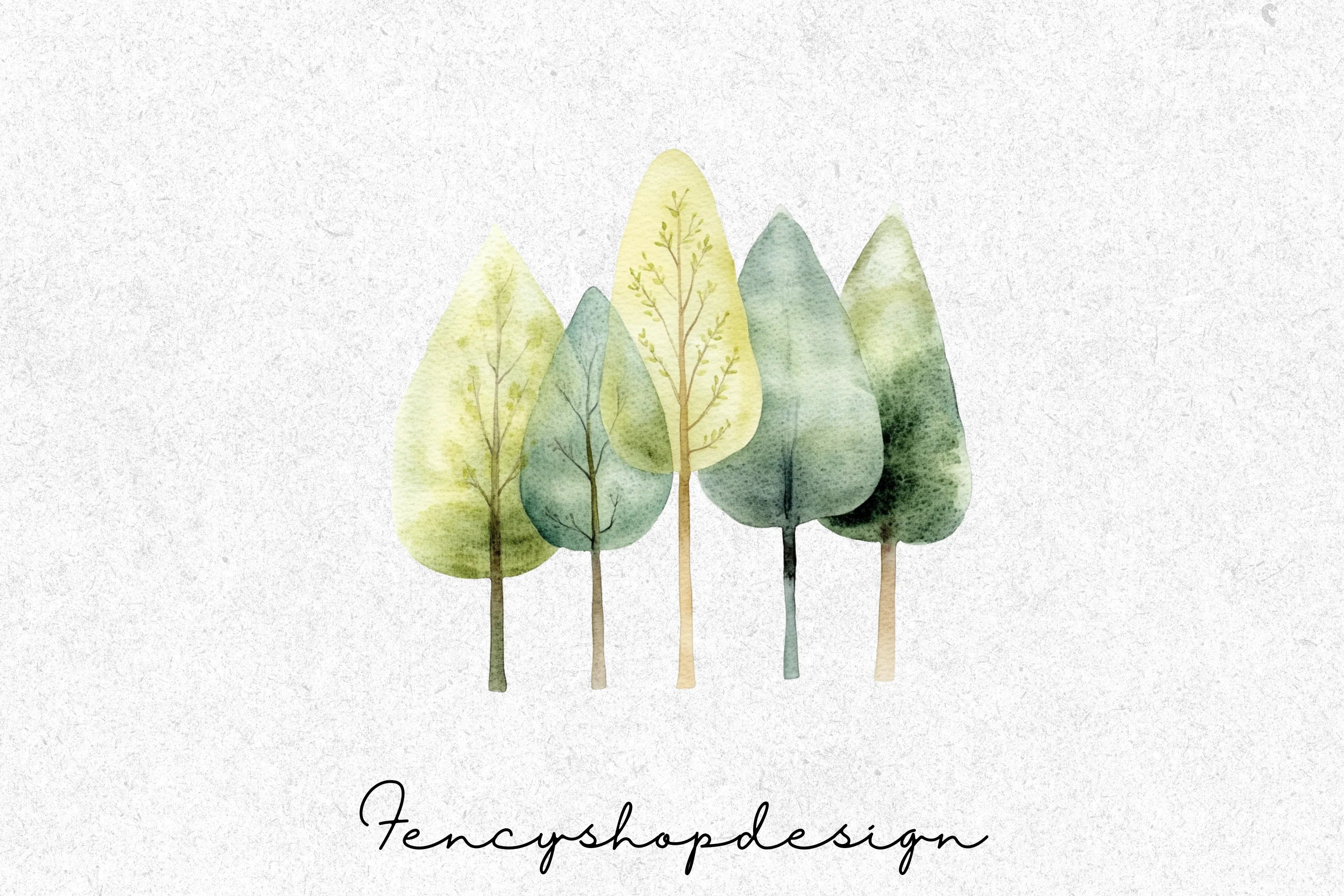 Forest Trees Clipart Bundle - Image 6