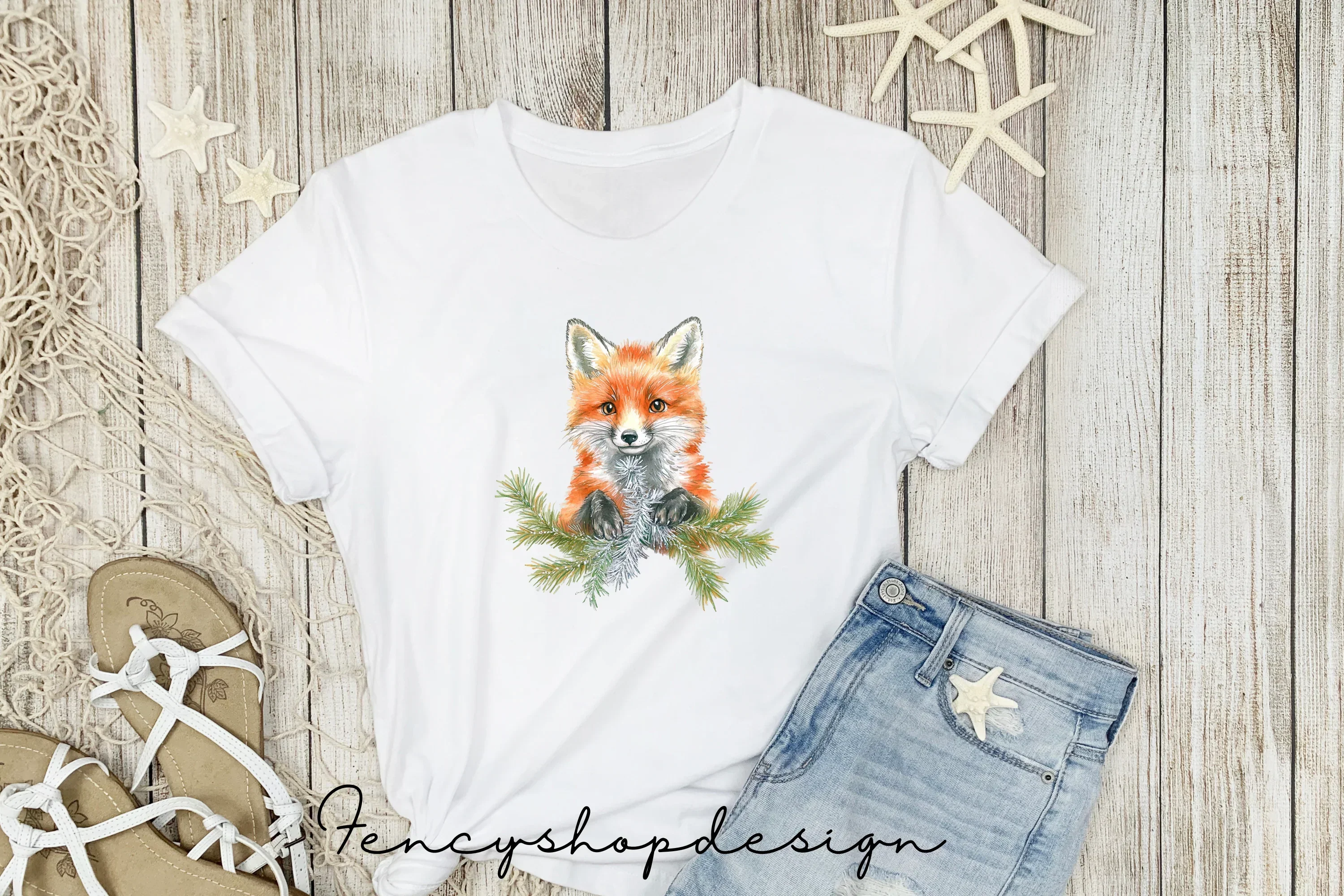 Fox and Forest Elements Clipart Bundle - Image 5