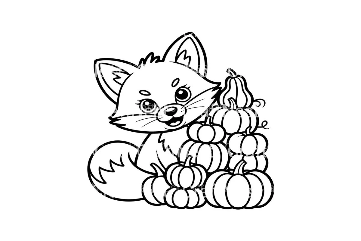 Fox and Pumpkin Pile Coloring Books - Image 3