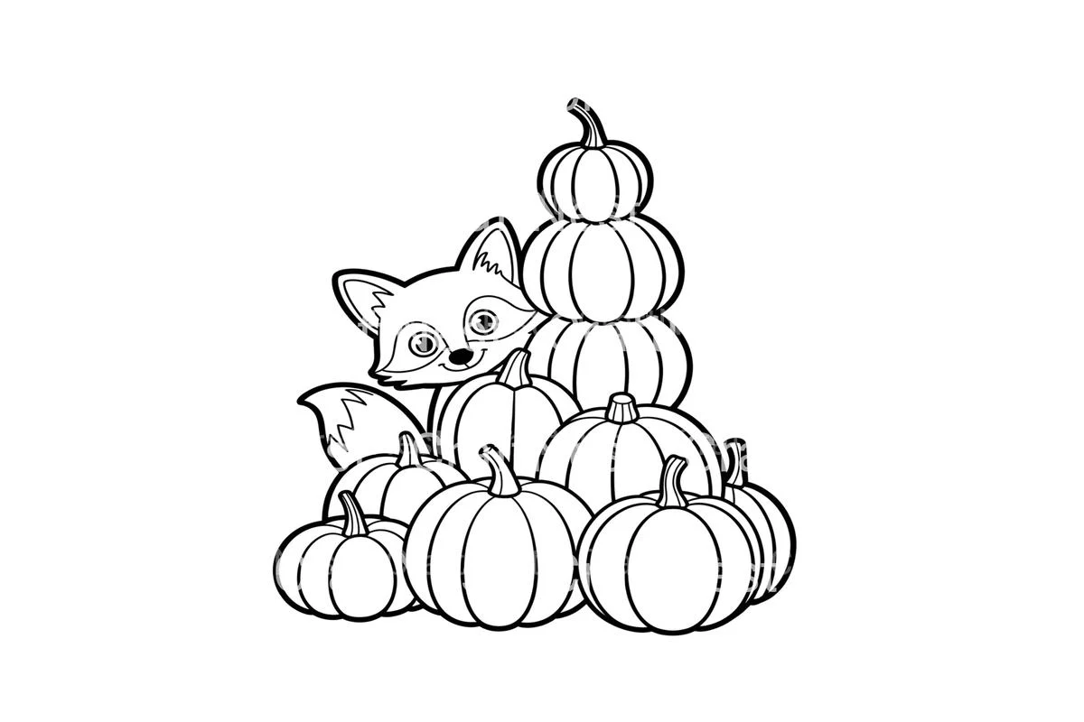 Fox and Pumpkin Pile Coloring Books - Image 4