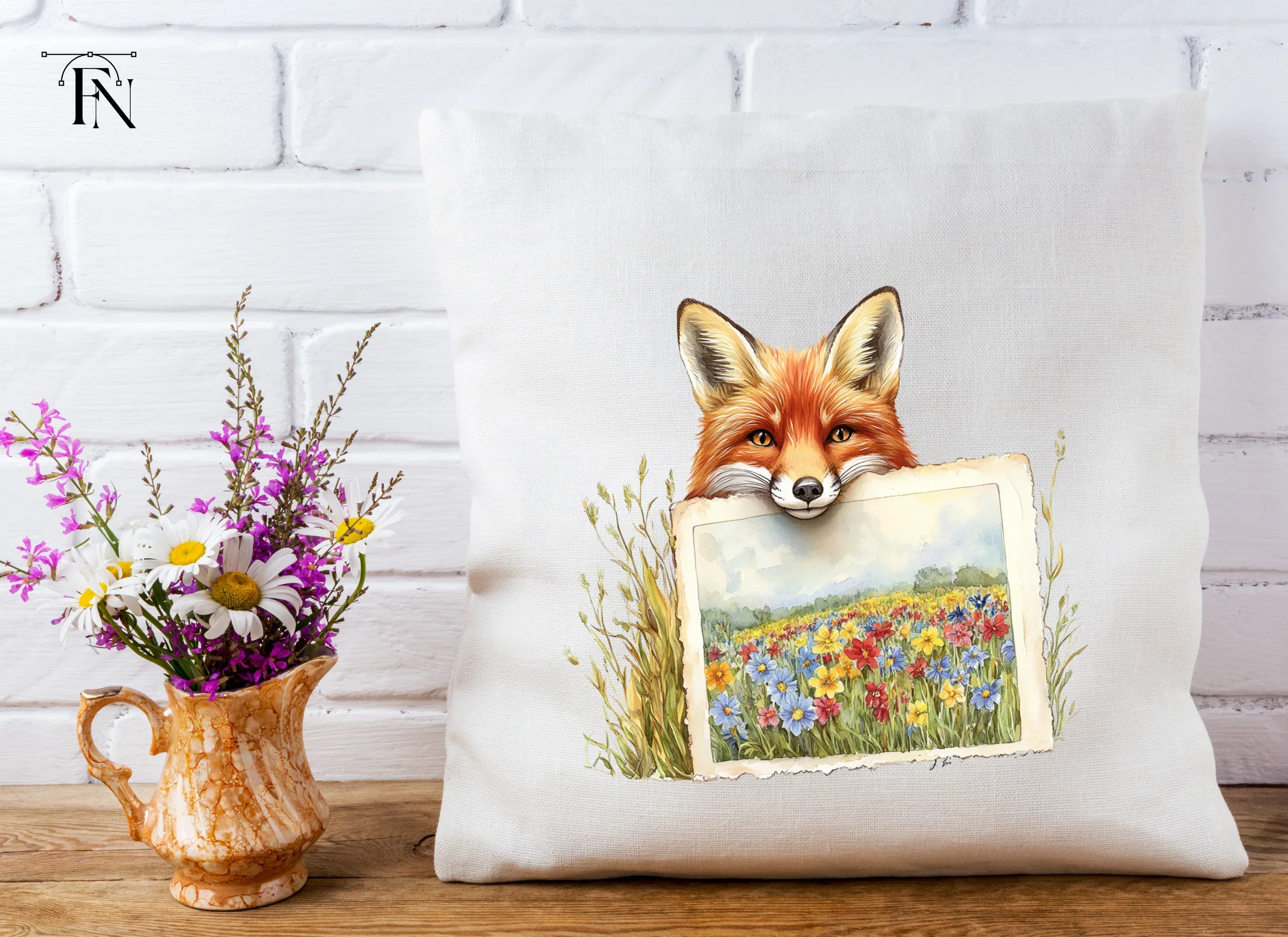 Fox and Wildflower Field Clipart Bundle - Image 5