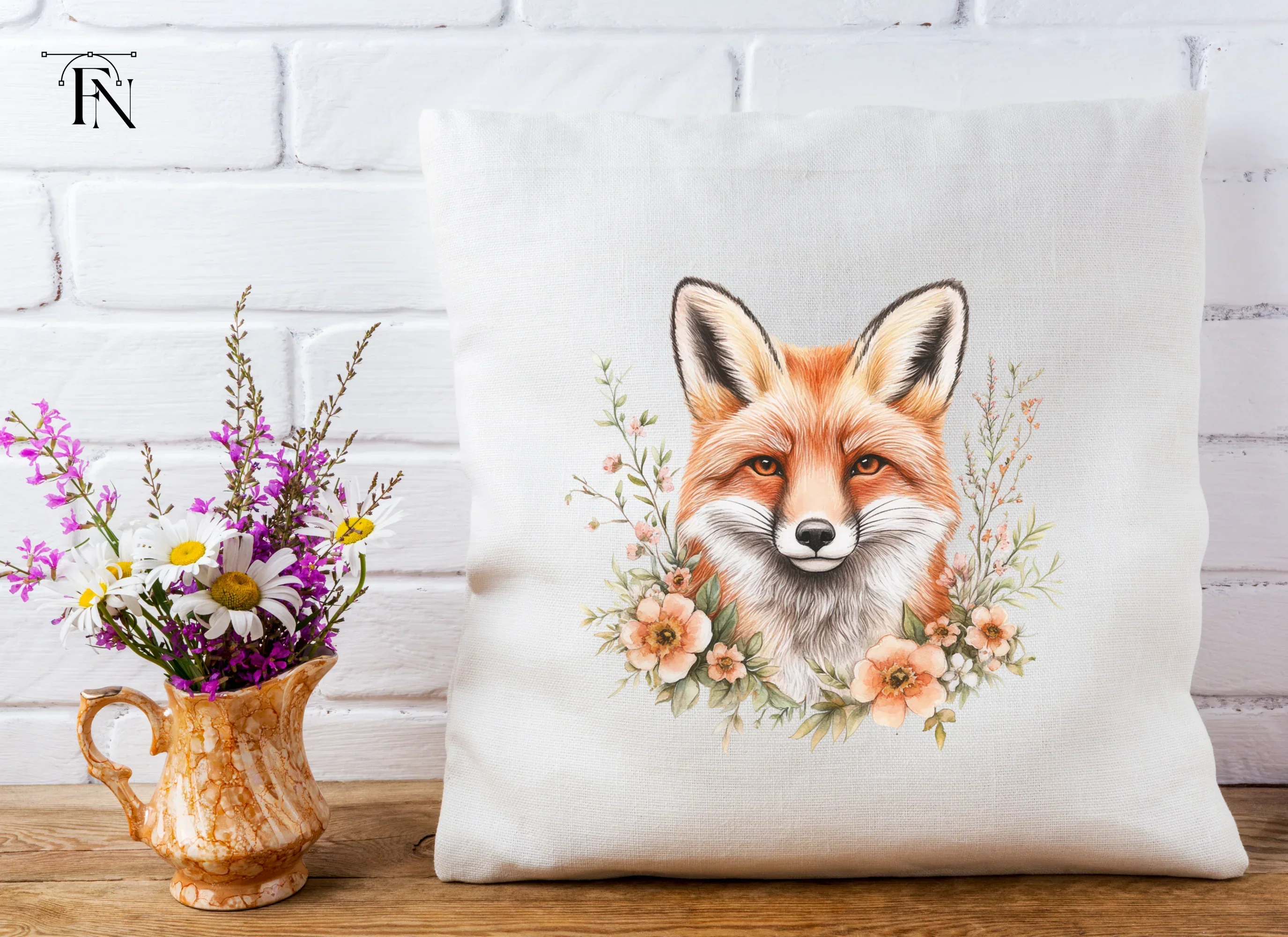 Fox Head Floral Clipart Bundle - Image 5