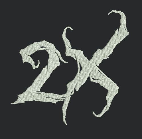 Fractured Alphanumeric Glyph Embroidery Design