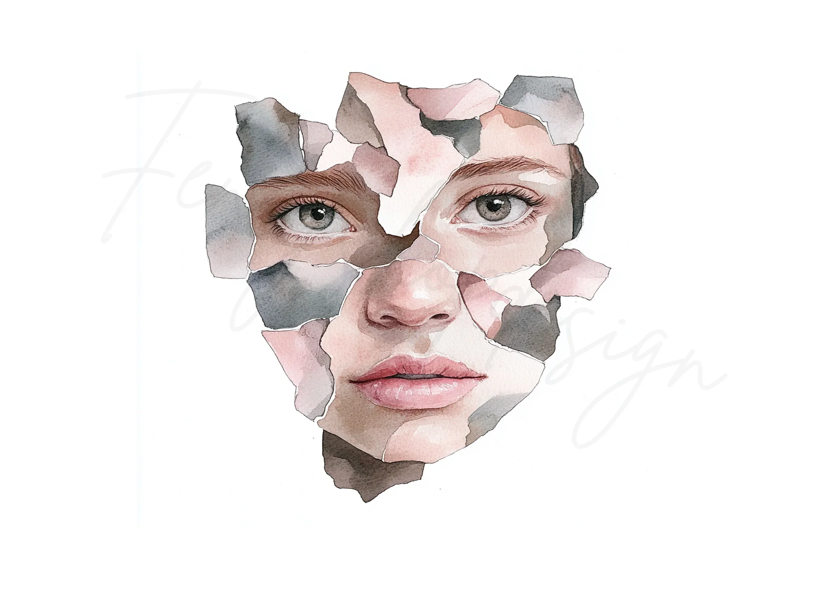 Fragmented Face Clipart Bundle - Image 2