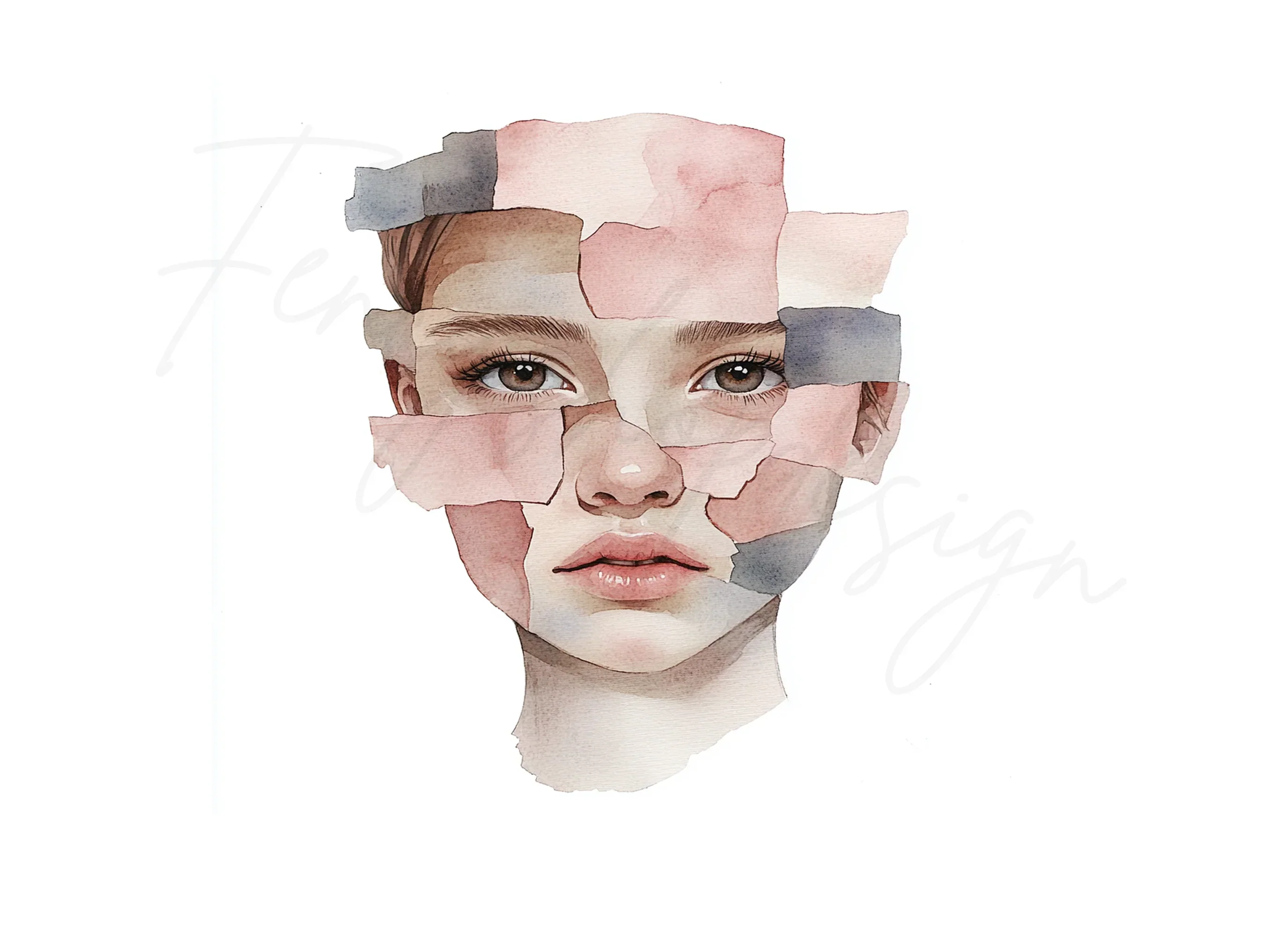 Fragmented Face Clipart Bundle - Image 3
