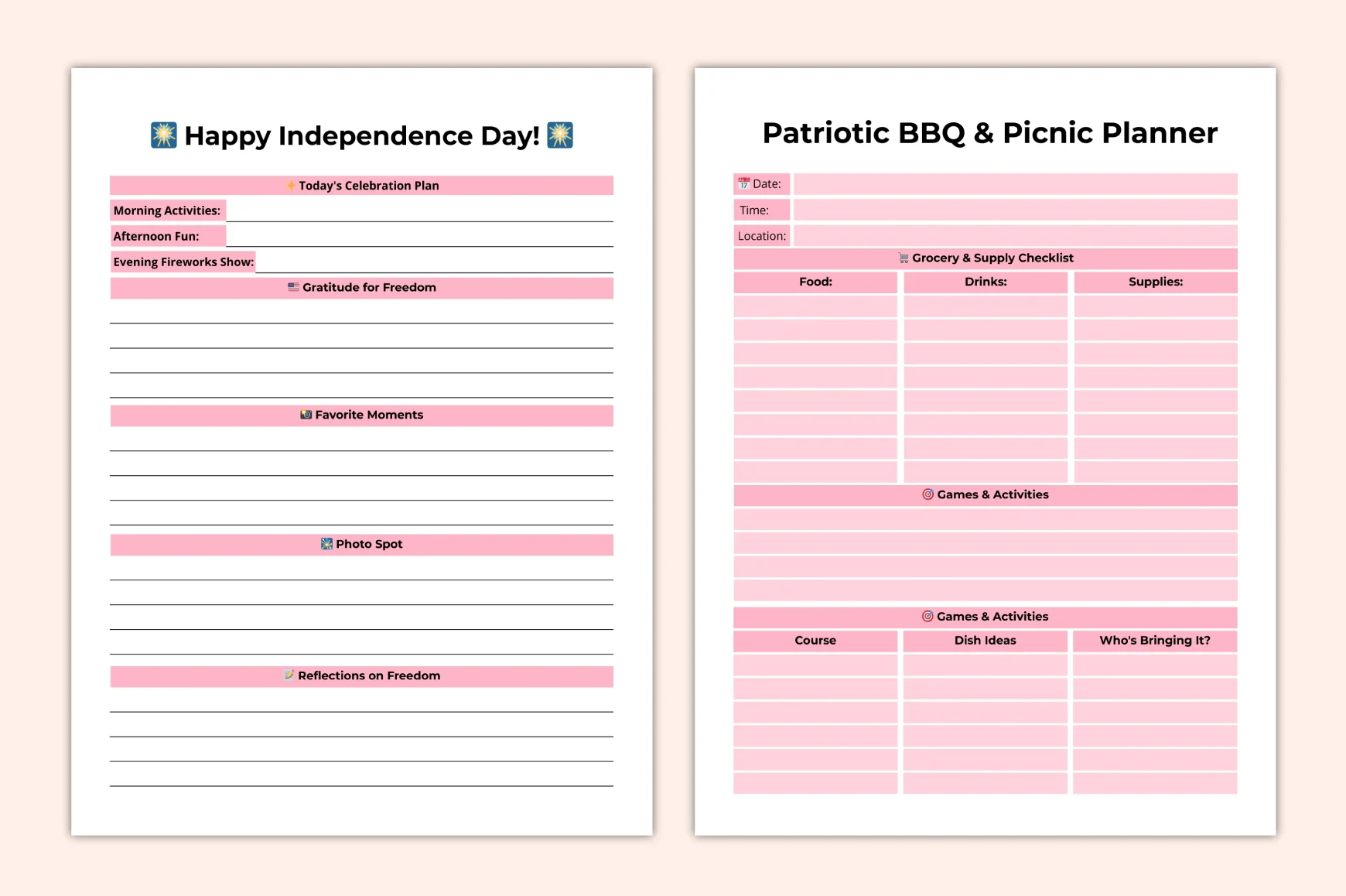 Freedom Celebration Fireworks Planner - Image 2